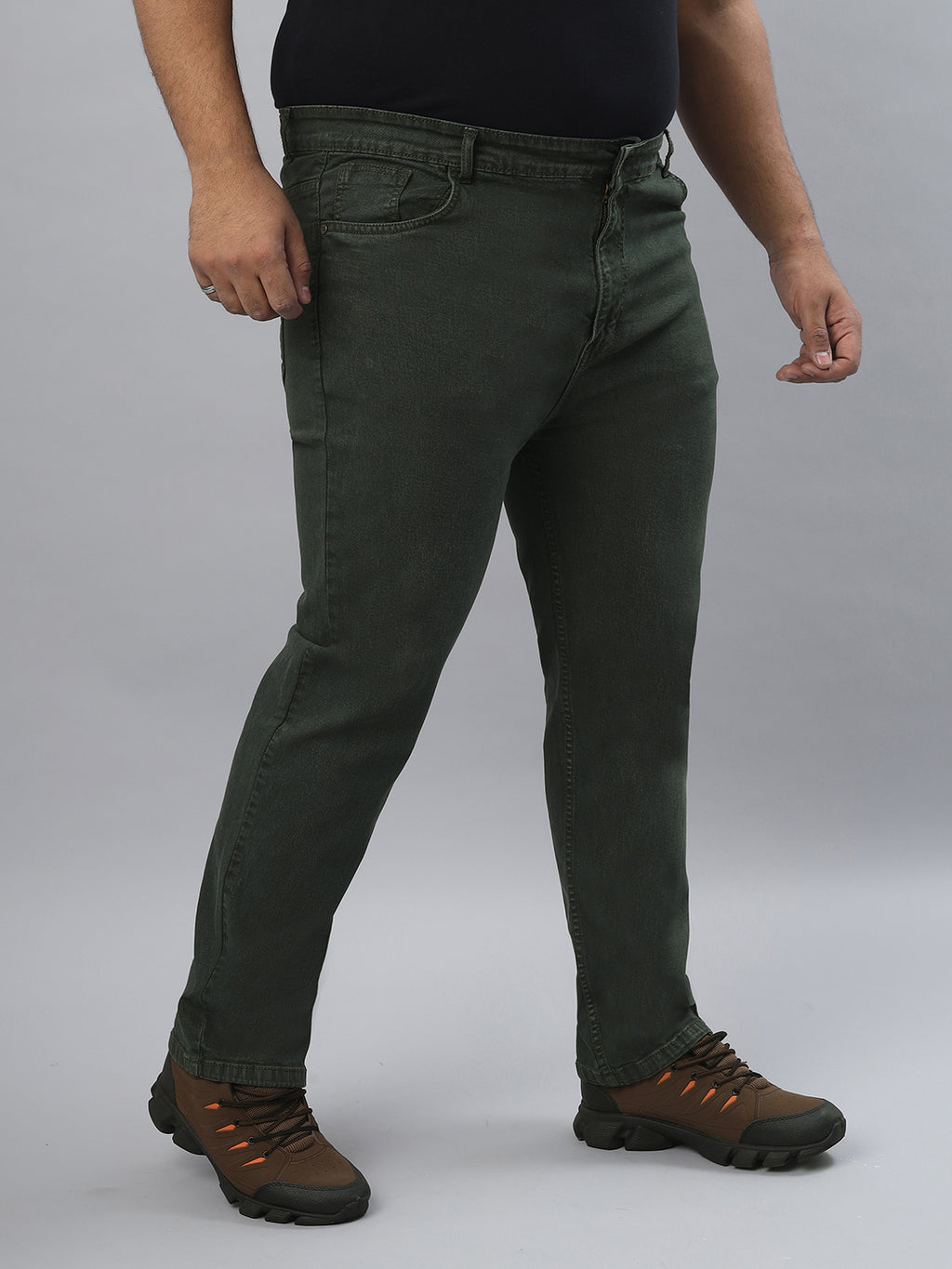 Men’s Plus Size Stretchable Slim Fit Denim Jeans, Mid Rise Casual Wear Pants ZU908