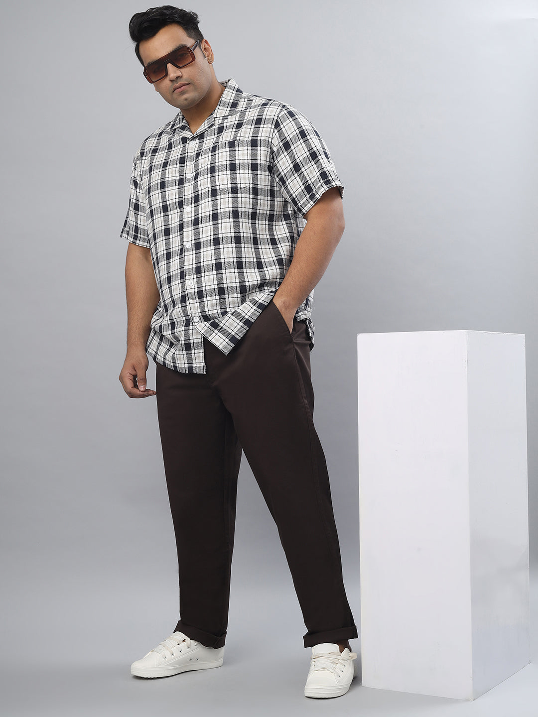 Men's Plus Size Stretchable Formal Trousers Regular Fit Smart Casual Office Pants ZU408