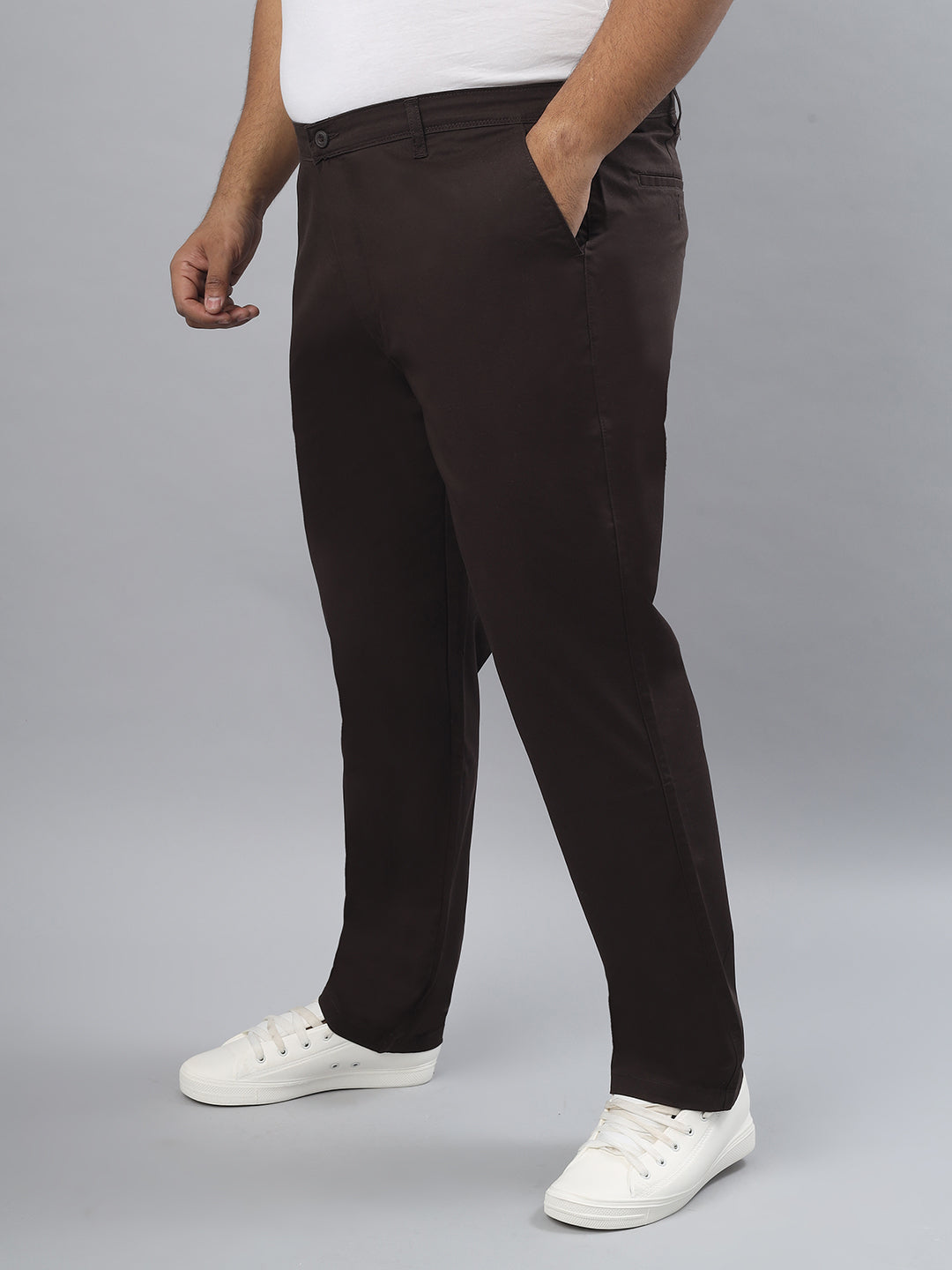 Men's Plus Size Stretchable Formal Trousers Regular Fit Smart Casual Office Pants ZU408