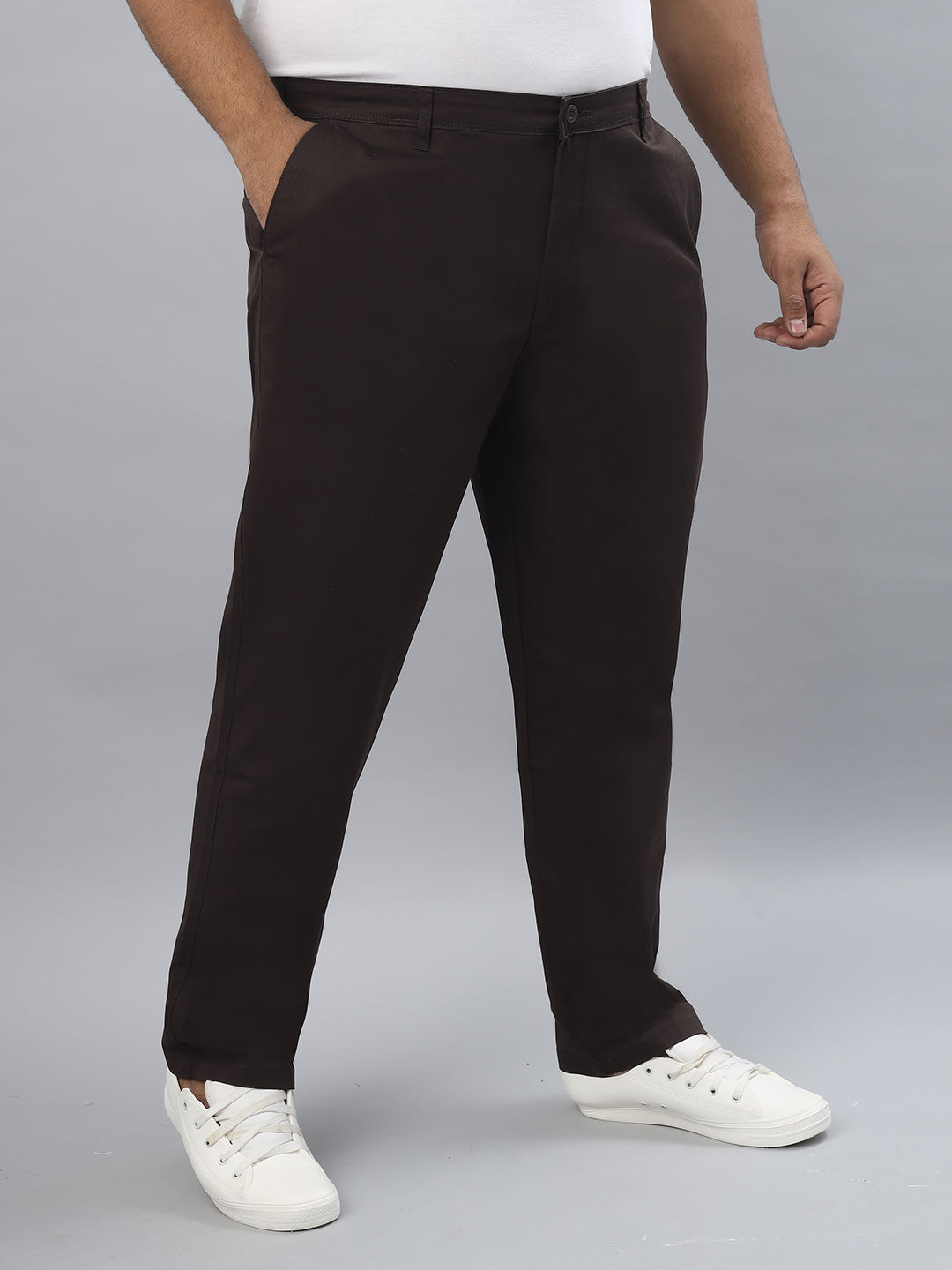 Men's Plus Size Stretchable Formal Trousers Regular Fit Smart Casual Office Pants ZU408