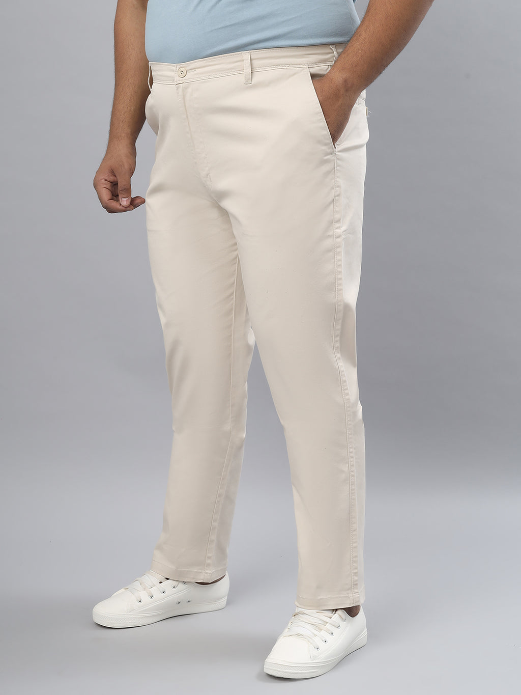 Men's Plus Size Stretchable Formal Trousers Regular Fit Smart Casual Office Pants ZU412