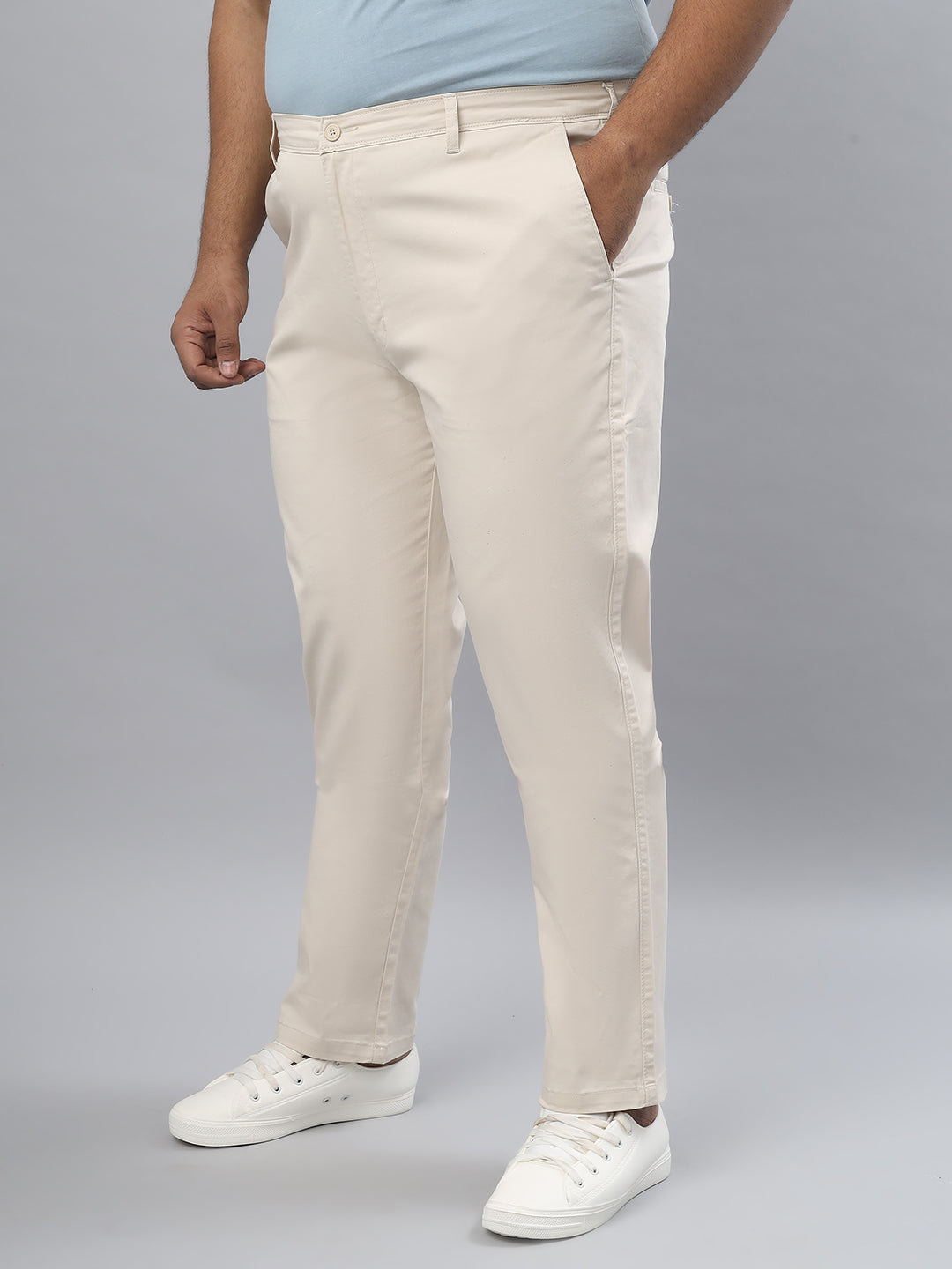Men's Plus Size Stretchable Formal Trousers Regular Fit Smart Casual Office Pants ZU412