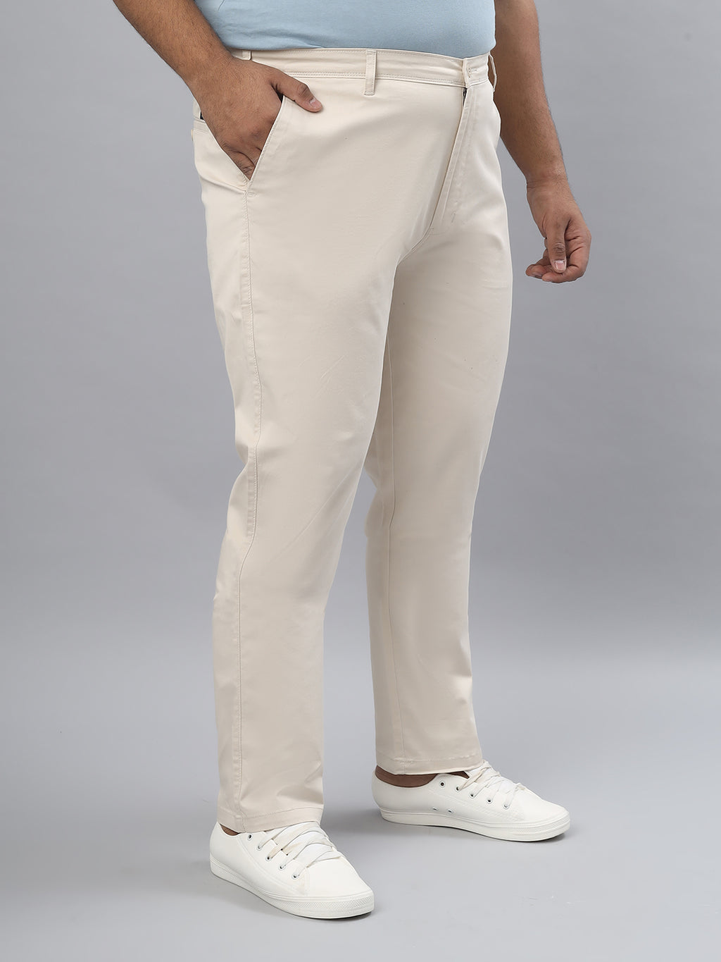 Men's Plus Size Stretchable Formal Trousers Regular Fit Smart Casual Office Pants ZU412