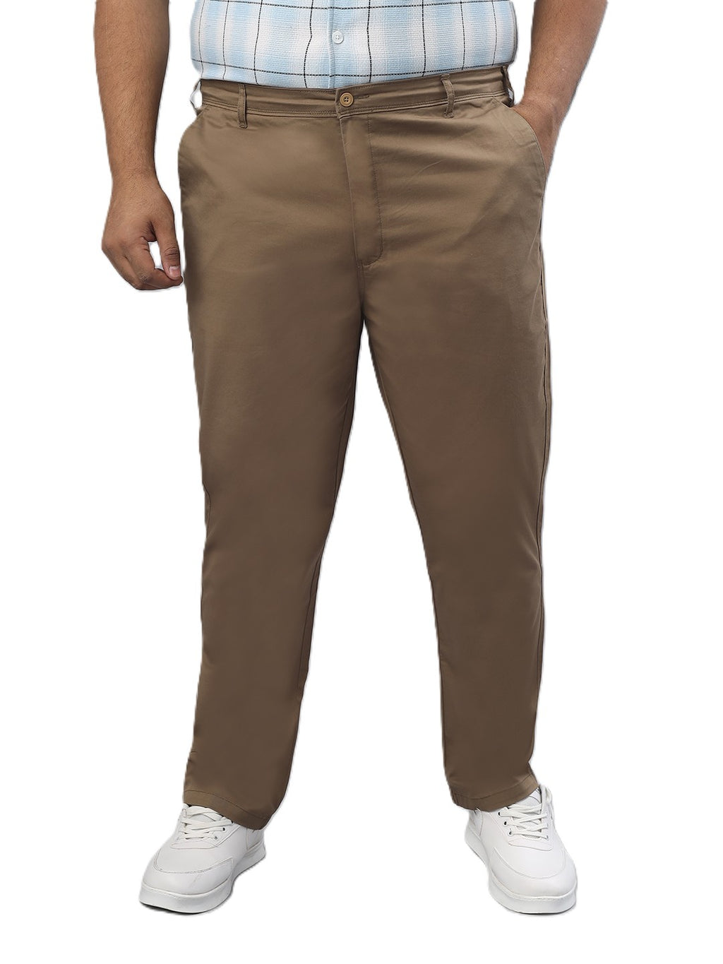 Men's Plus Size Stretchable Formal Trousers Regular Fit Smart Casual Office Pants ZU409