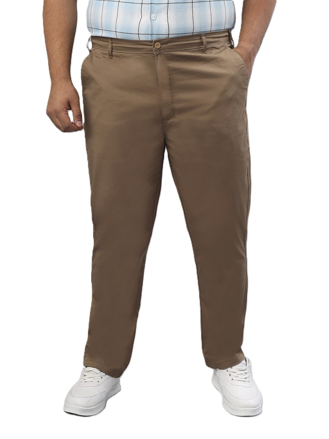 Men's Plus Size Stretchable Formal Trousers Regular Fit Smart Casual Office Pants ZU409