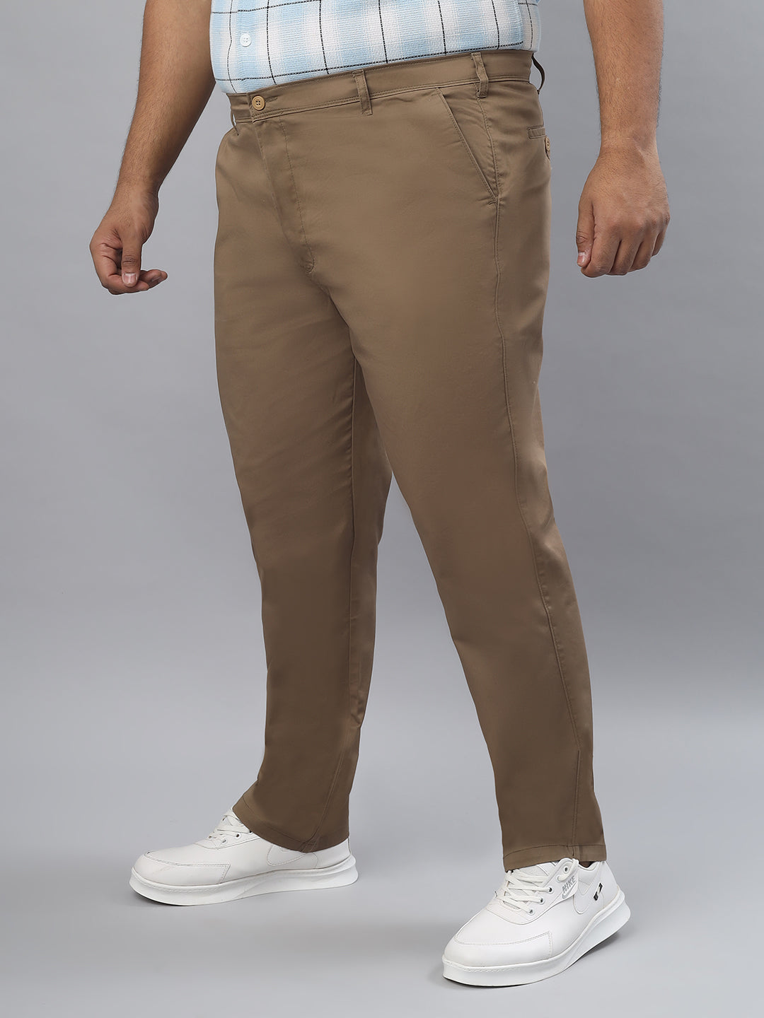 Men's Plus Size Stretchable Formal Trousers Regular Fit Smart Casual Office Pants ZU409