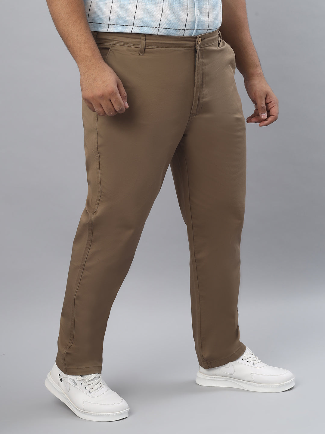 Men's Plus Size Stretchable Formal Trousers Regular Fit Smart Casual Office Pants ZU409
