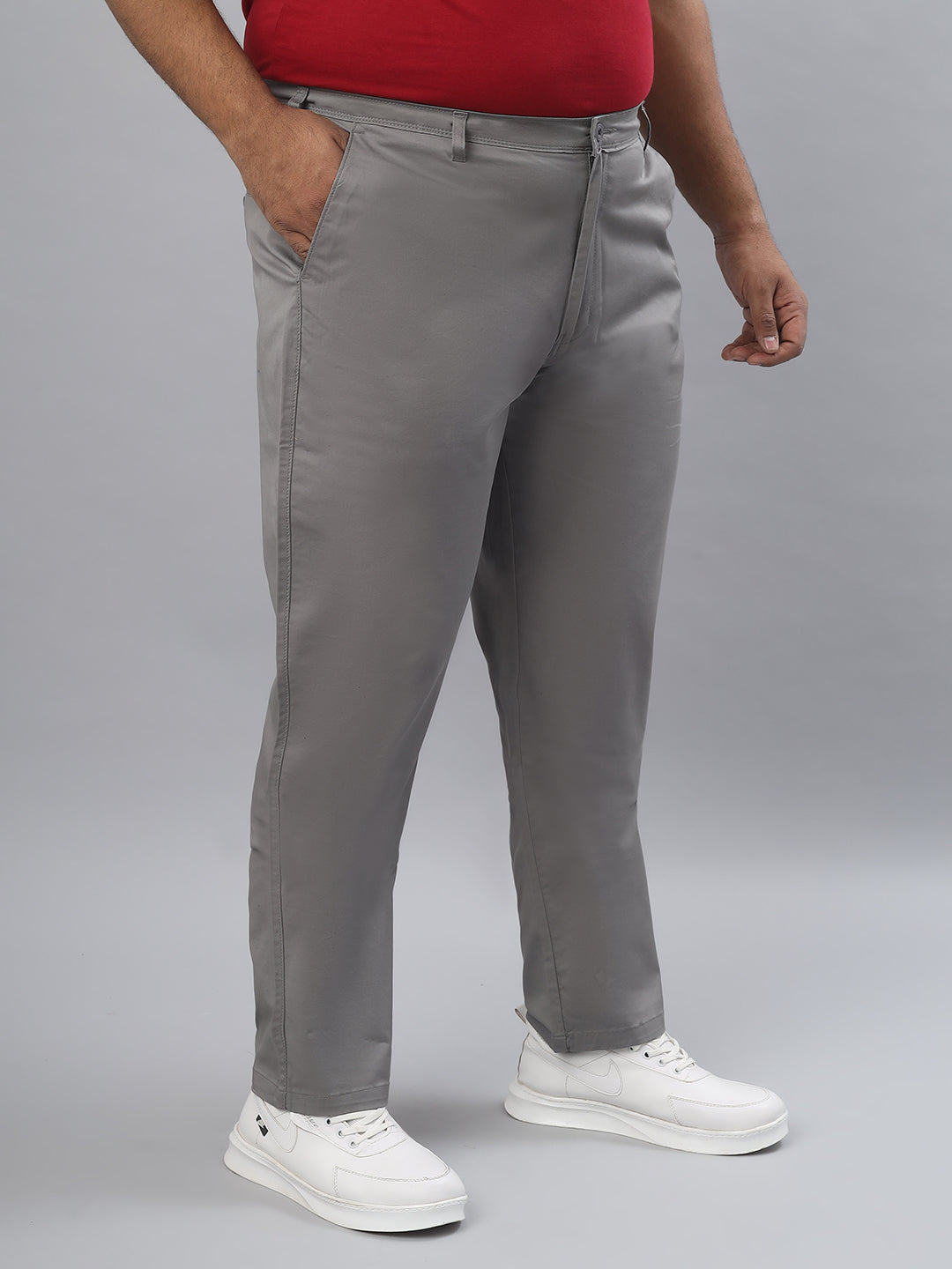 Men's Plus Size Stretchable Formal Trousers Regular Fit Smart Casual Office Pants ZU411