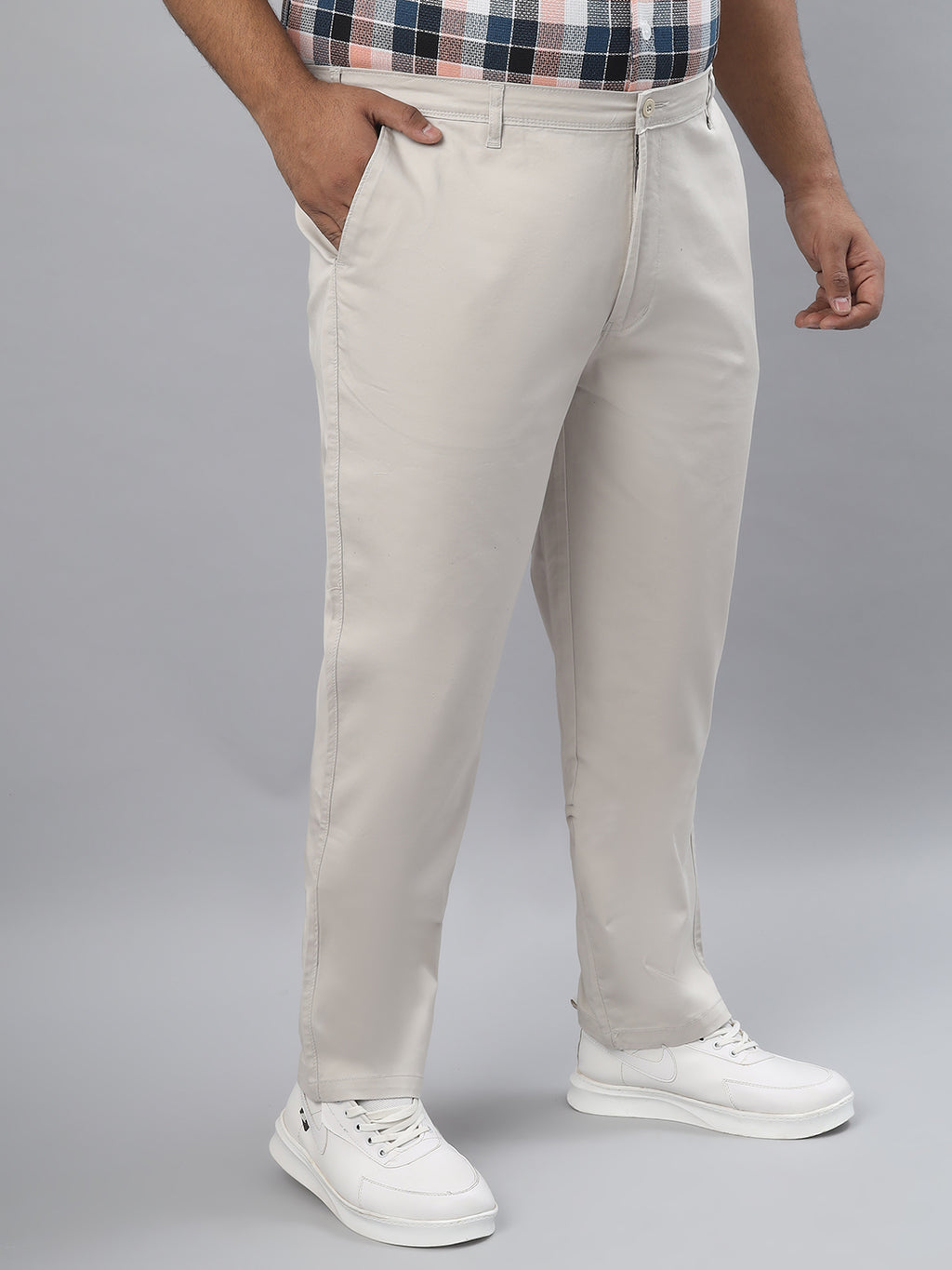 Men's Plus Size Stretchable Formal Trousers Regular Fit Smart Casual Office Pants ZU410