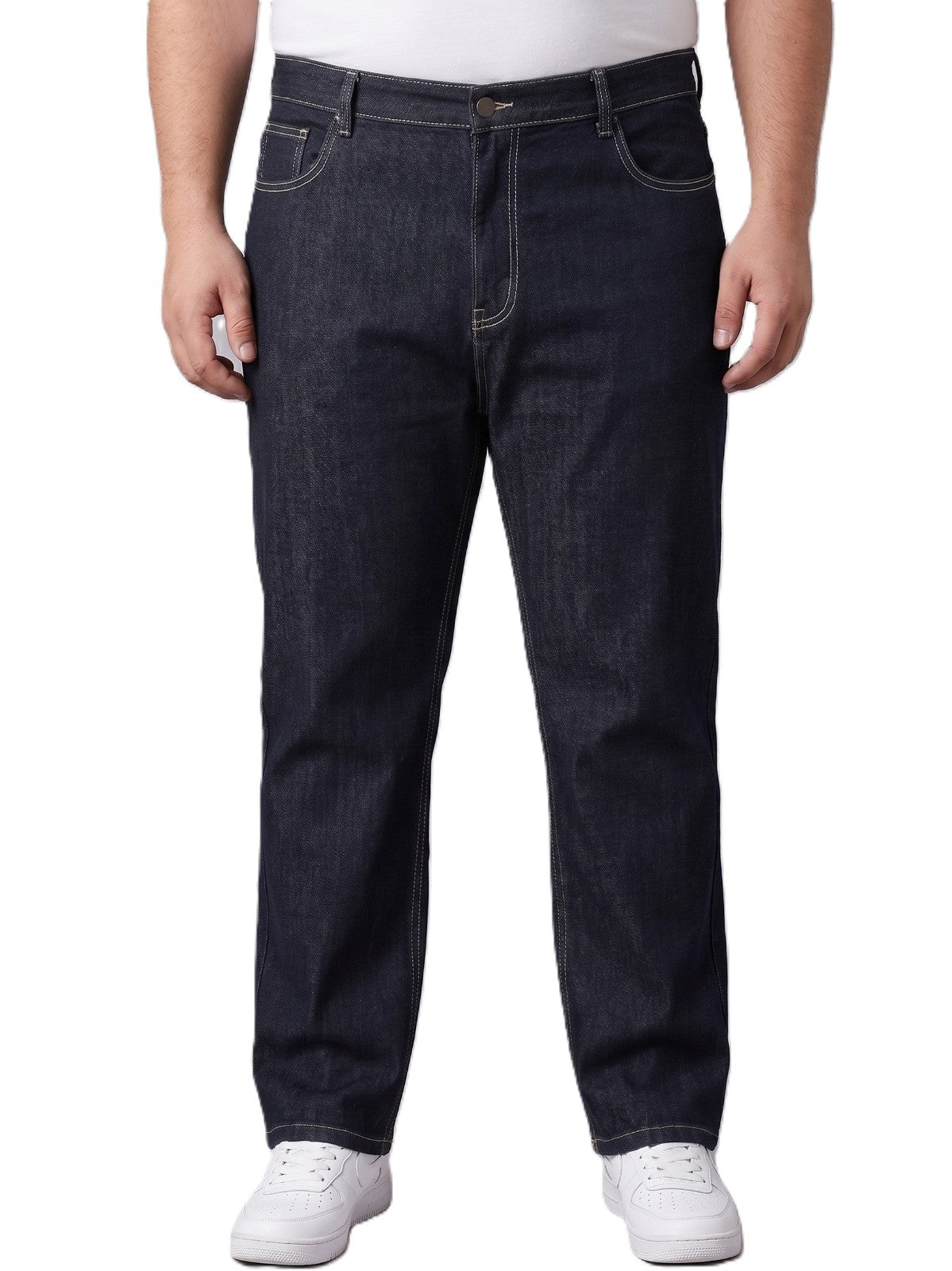 Men's Regular Fit Plus Size Stretchable Denim Jeans Mid Rise Casual Everyday Wear ZU580