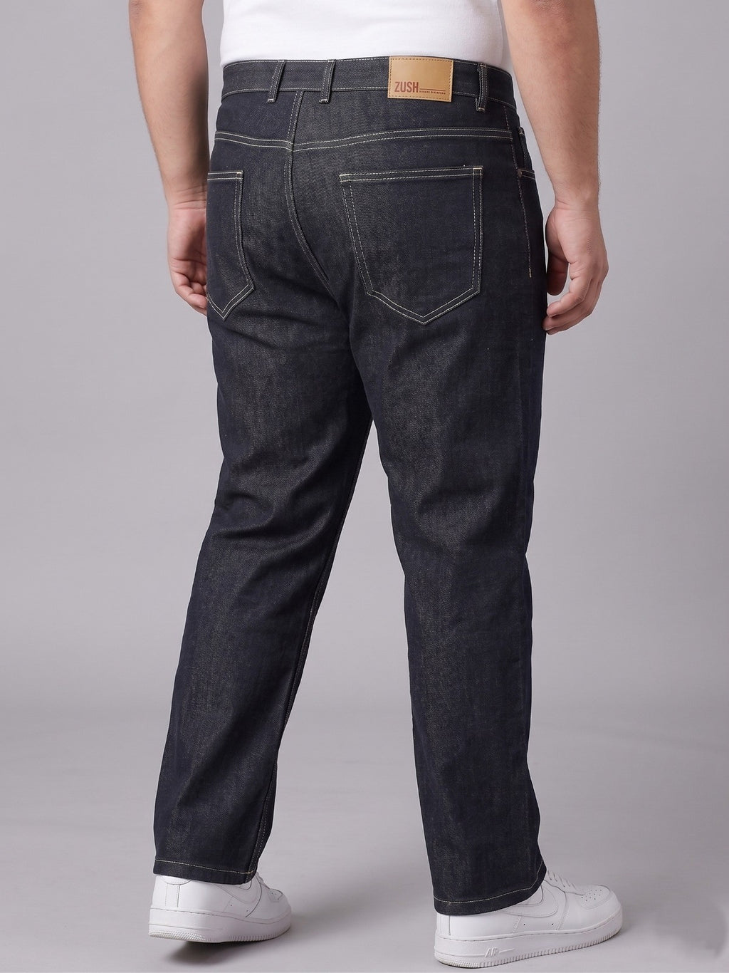 Men's Regular Fit Plus Size Stretchable Denim Jeans Mid Rise Casual Everyday Wear ZU580