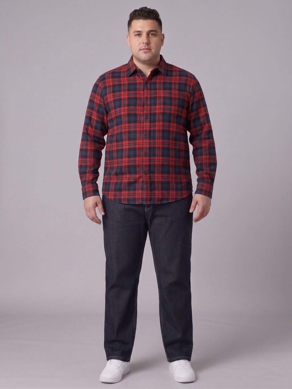 Men's Regular Fit Plus Size Stretchable Denim Jeans Mid Rise Casual Everyday Wear ZU580