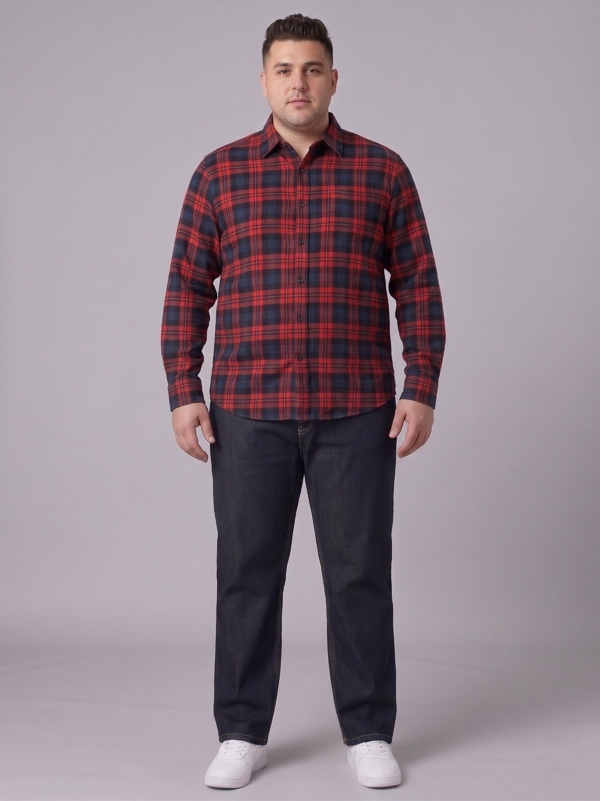 Men's Regular Fit Plus Size Stretchable Denim Jeans Mid Rise Casual Everyday Wear ZU580