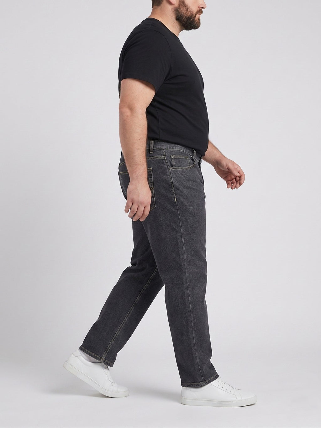 Men's Regular Fit Plus Size Stretchable Denim Jeans Mid Rise Casual Everyday Wear ZU581