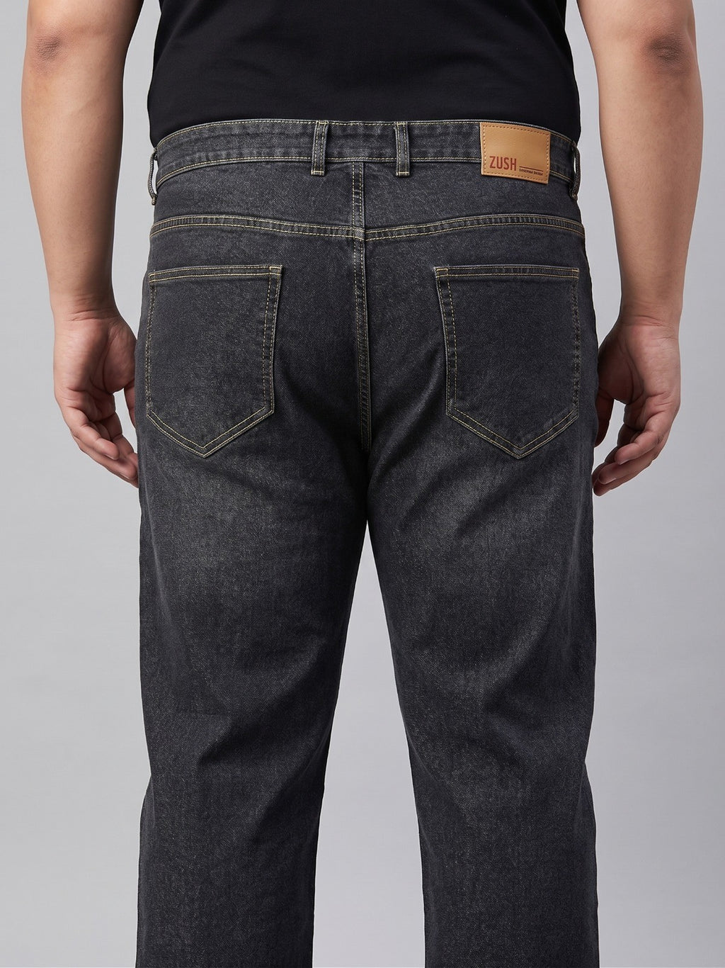 Men's Regular Fit Plus Size Stretchable Denim Jeans Mid Rise Casual Everyday Wear ZU581