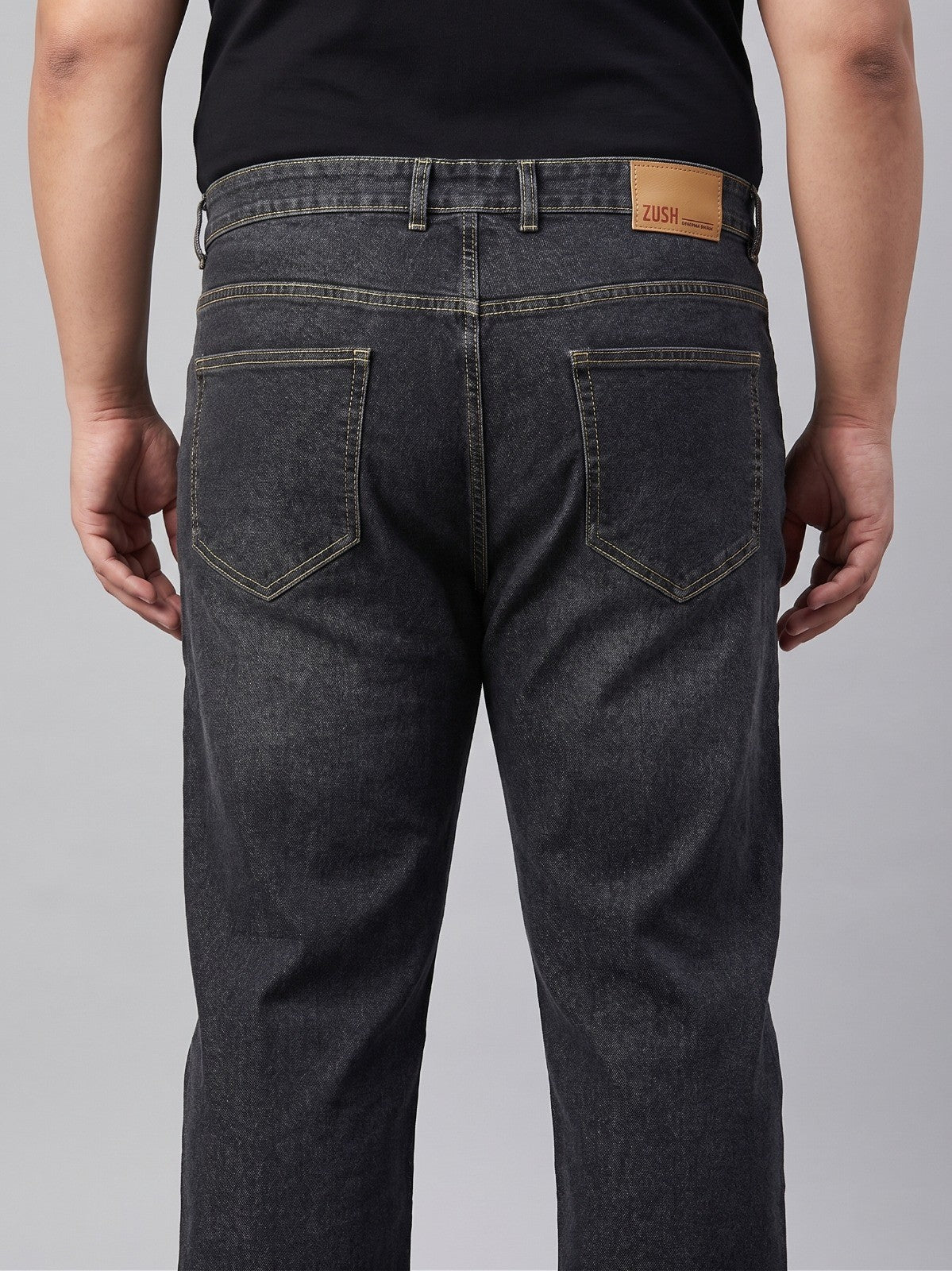 Men's Regular Fit Plus Size Stretchable Denim Jeans Mid Rise Casual Everyday Wear ZU581
