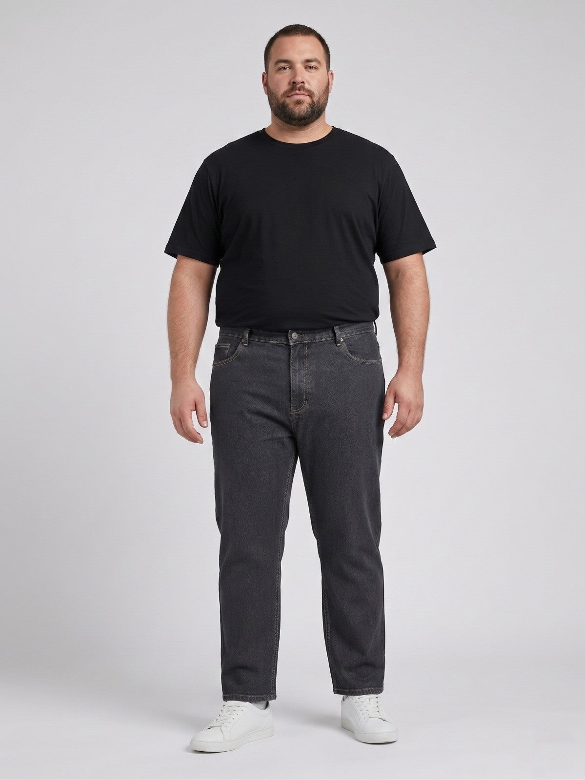 Men's Regular Fit Plus Size Stretchable Denim Jeans Mid Rise Casual Everyday Wear ZU581