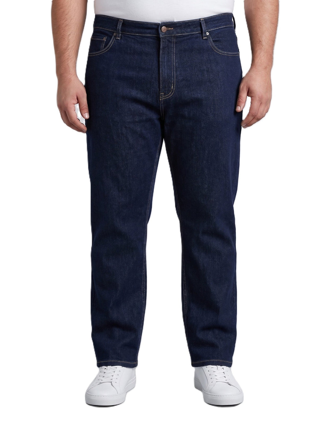 Men's Regular Fit Plus Size Stretchable Denim Jeans Mid Rise Casual Everyday Wear ZU582