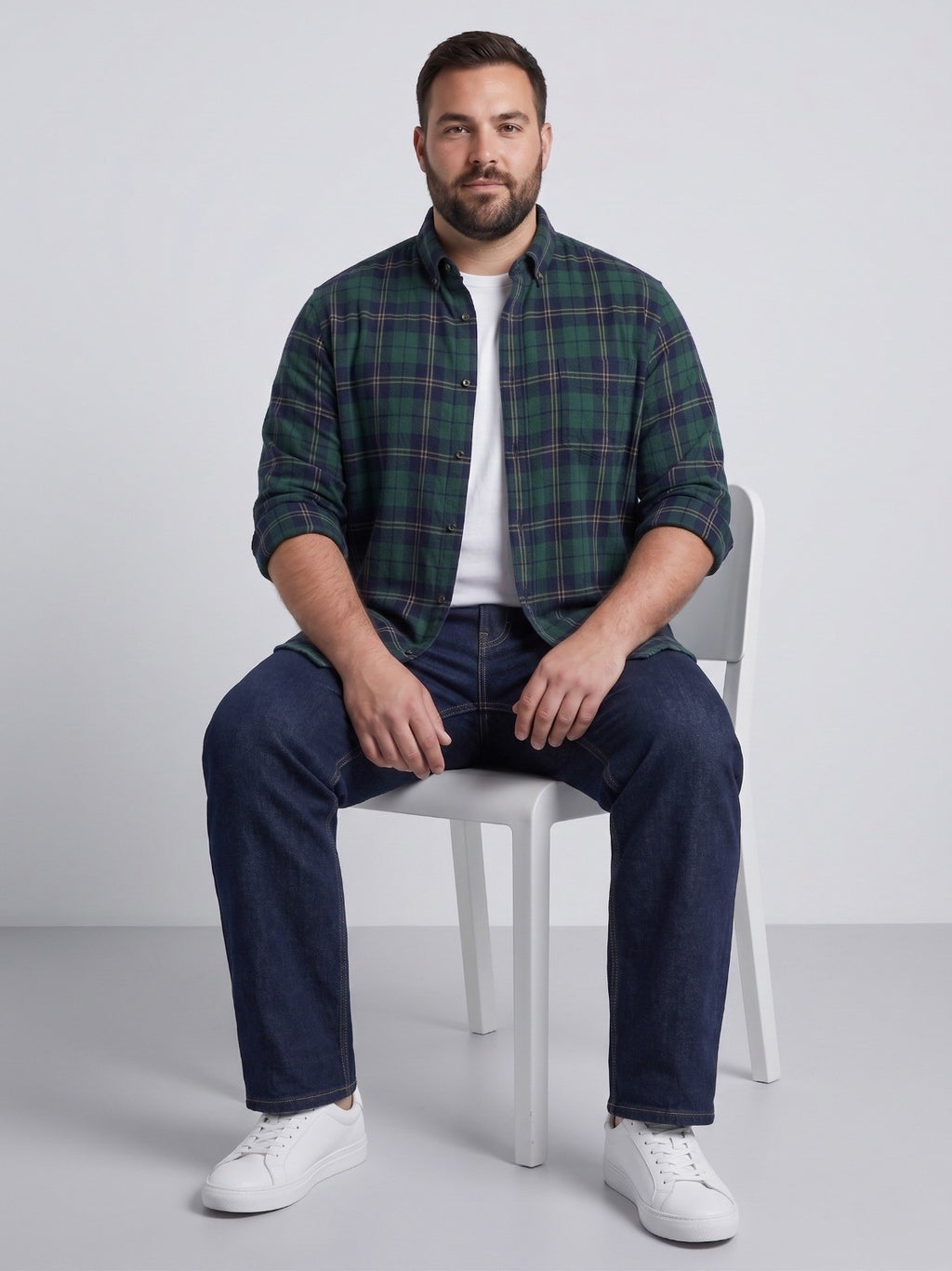 Men's Regular Fit Plus Size Stretchable Denim Jeans Mid Rise Casual Everyday Wear ZU582