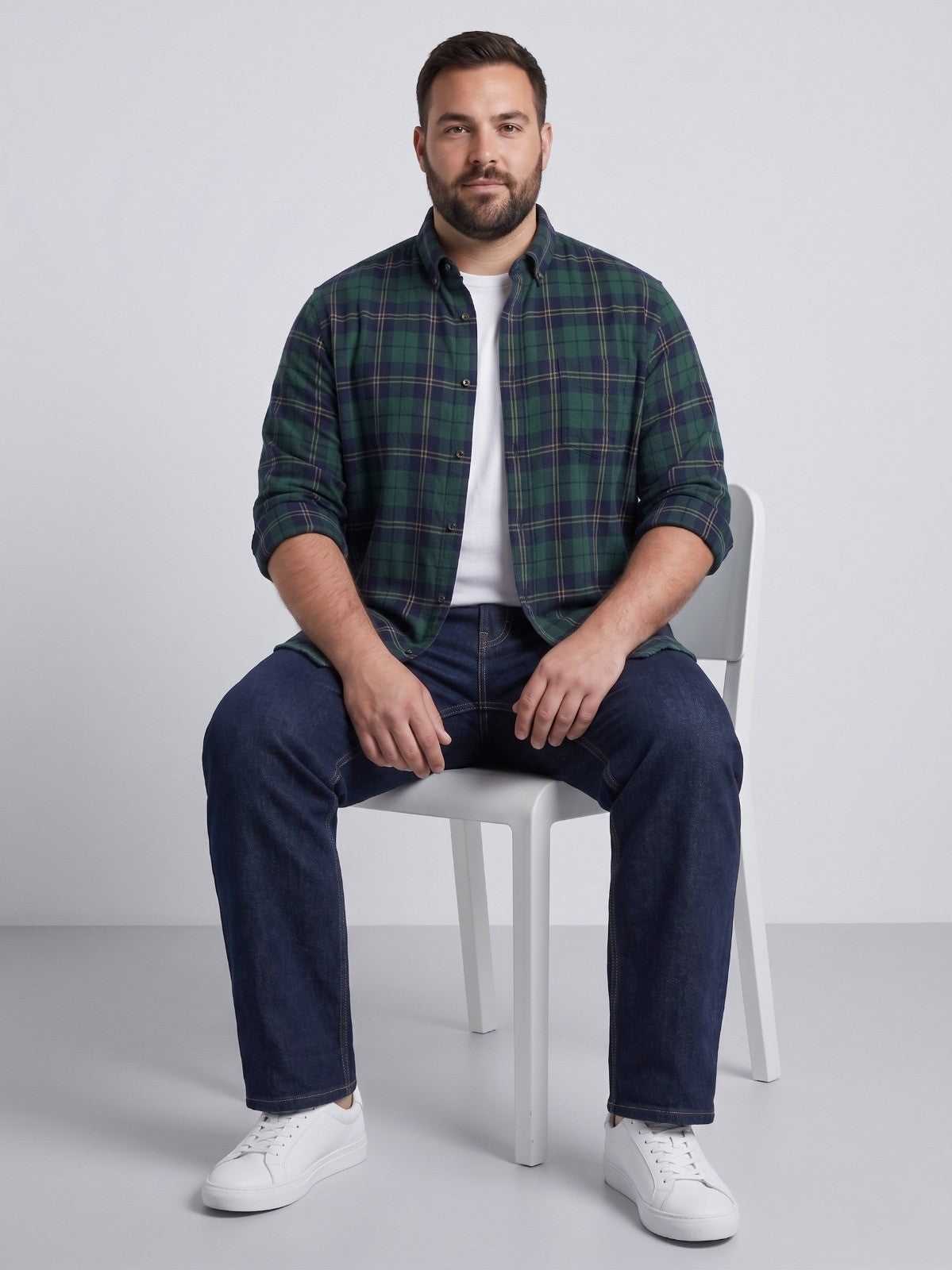 Men's Regular Fit Plus Size Stretchable Denim Jeans Mid Rise Casual Everyday Wear ZU582