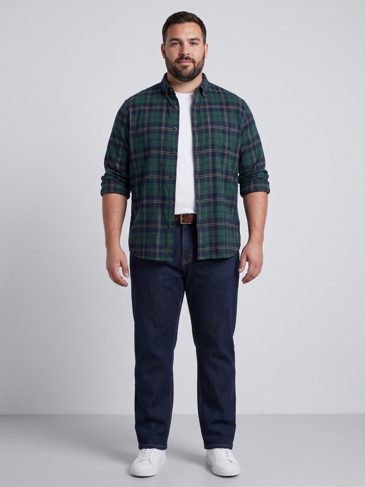 Men's Regular Fit Plus Size Stretchable Denim Jeans Mid Rise Casual Everyday Wear ZU582