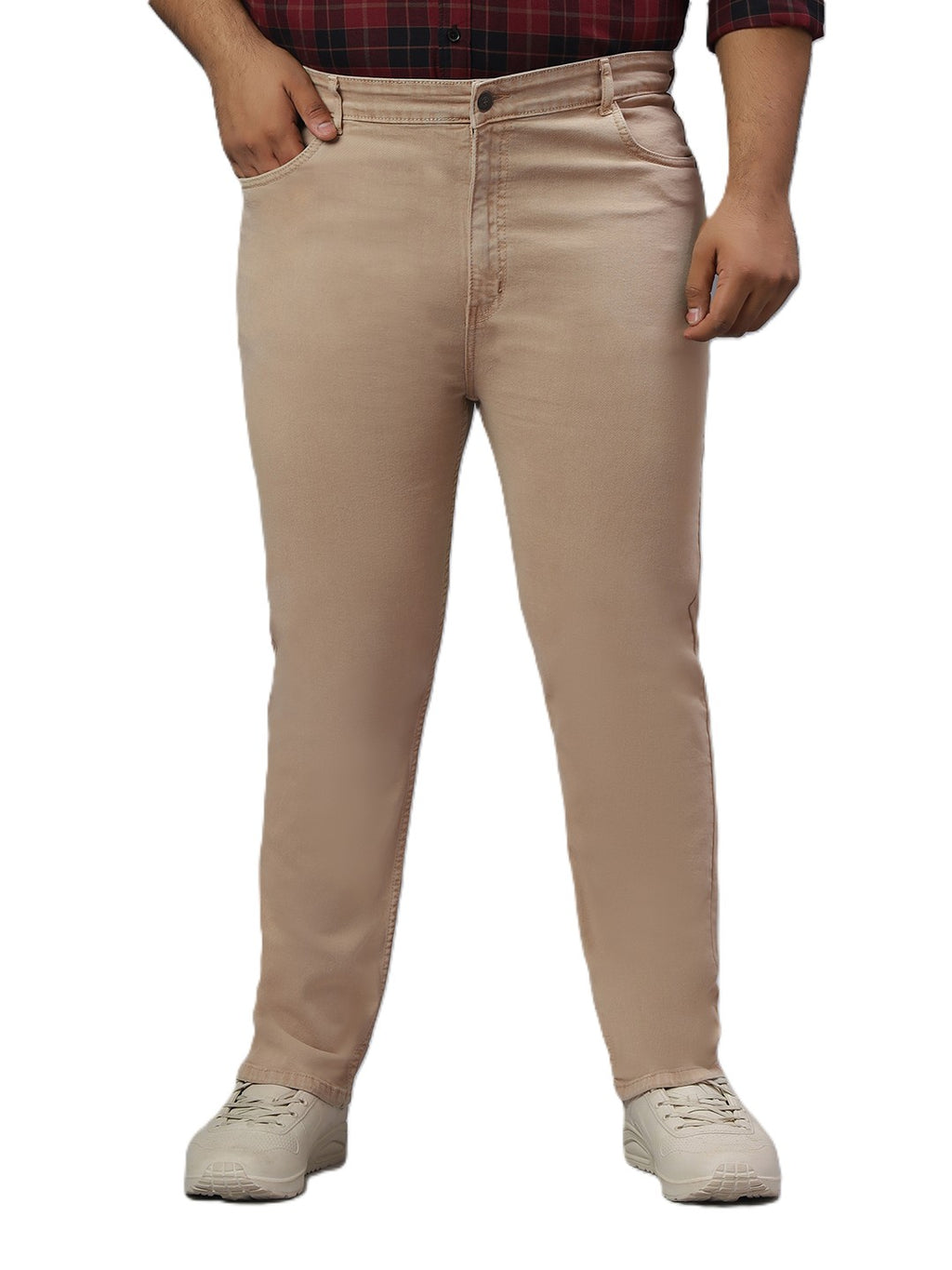 Men’s Plus Size Stretchable Slim Fit Denim Jeans, Mid Rise Casual Wear Pants ZU905