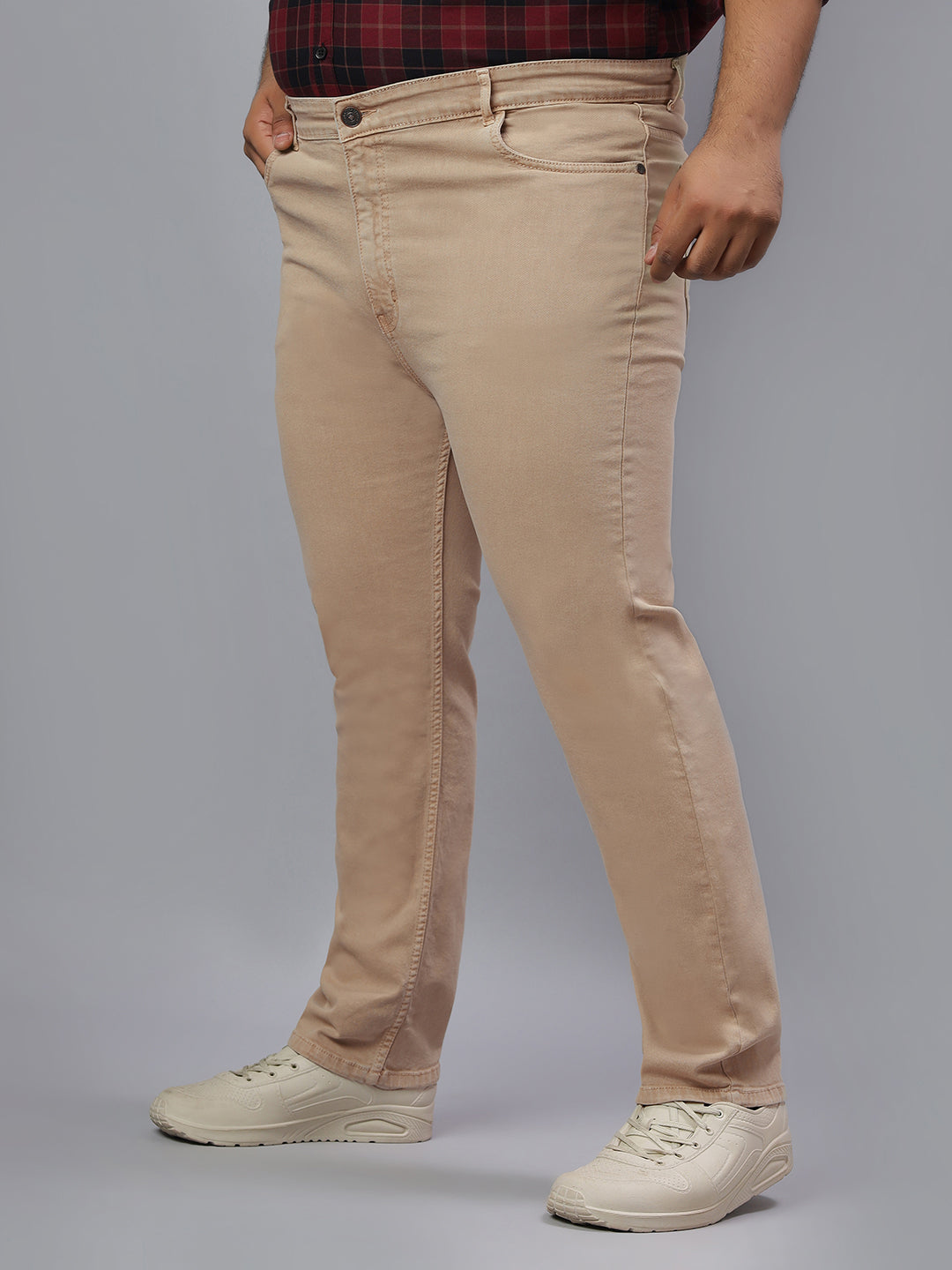 Men’s Plus Size Stretchable Slim Fit Denim Jeans, Mid Rise Casual Wear Pants ZU905