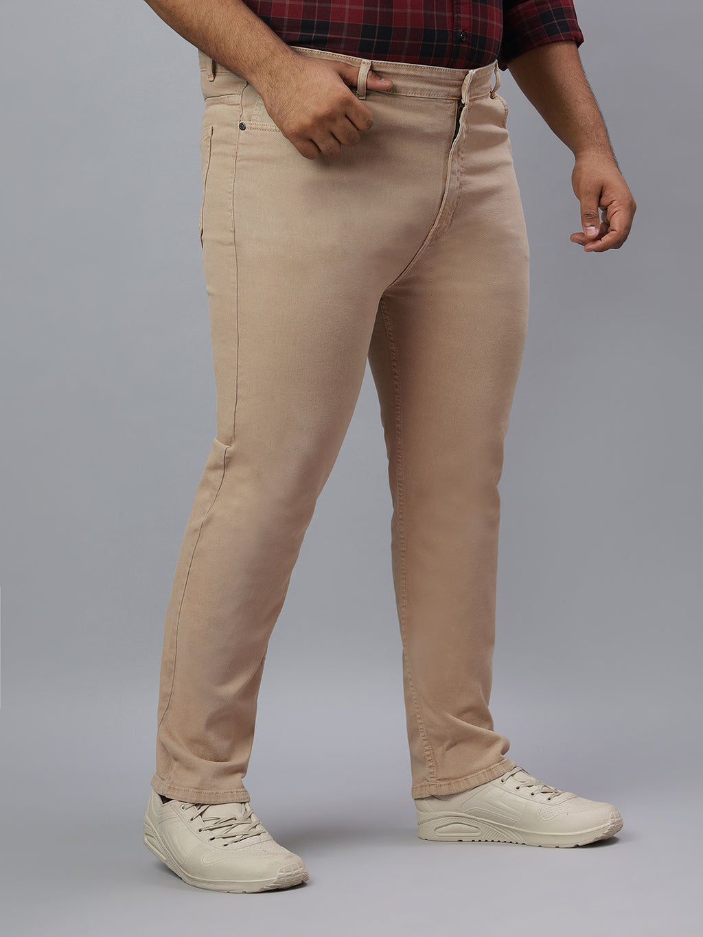 Men’s Plus Size Stretchable Slim Fit Denim Jeans, Mid Rise Casual Wear Pants ZU905