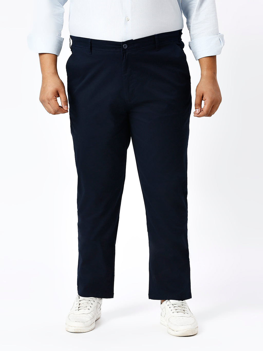 Men's Plus Size Stretchable Formal Trousers Regular Fit Smart Casual Office Pants ZU401