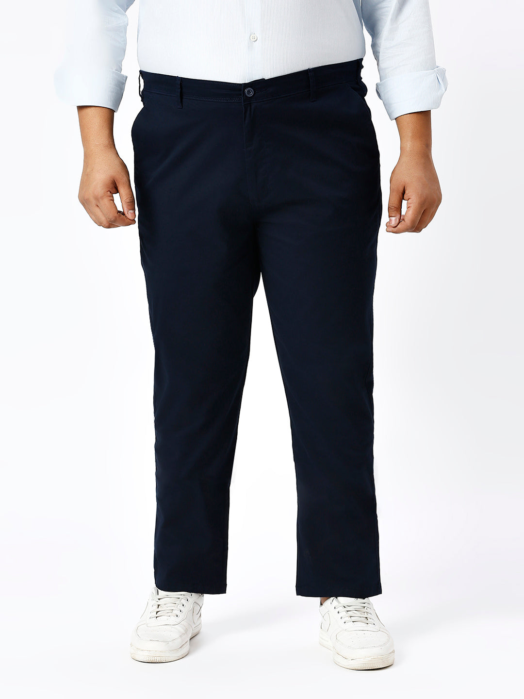 Men's Plus Size Stretchable Formal Trousers Regular Fit Smart Casual Office Pants ZU401