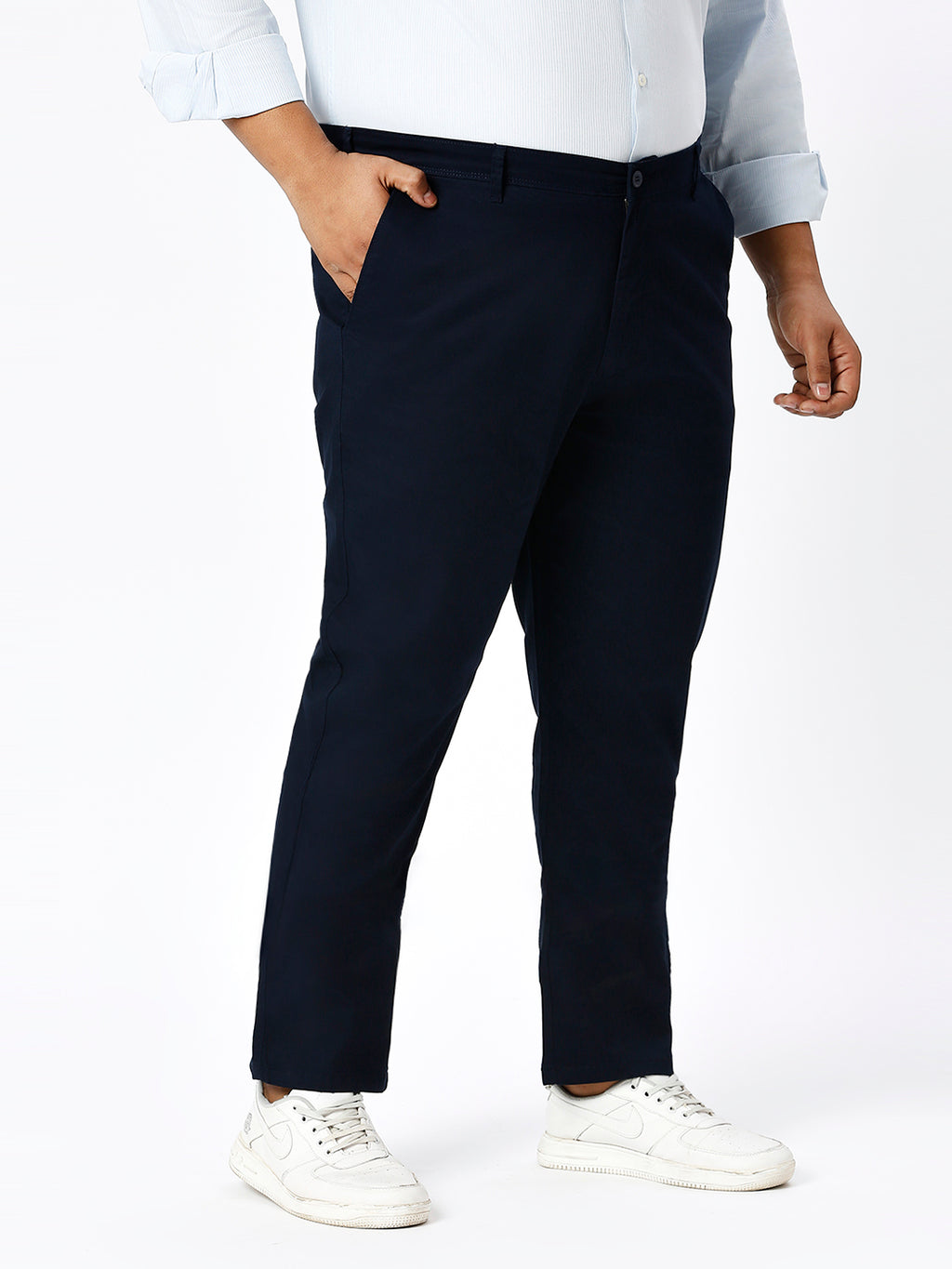 Men's Plus Size Stretchable Formal Trousers Regular Fit Smart Casual Office Pants ZU401