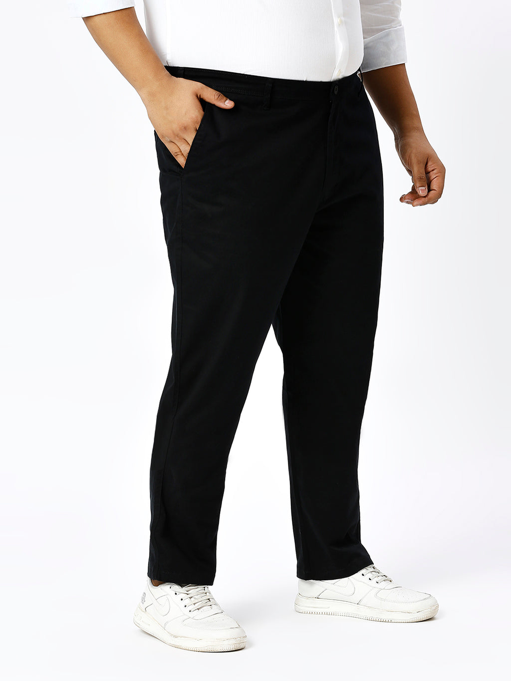 Men's Plus Size Stretchable Formal Trousers Regular Fit Smart Casual Office Pants ZU402