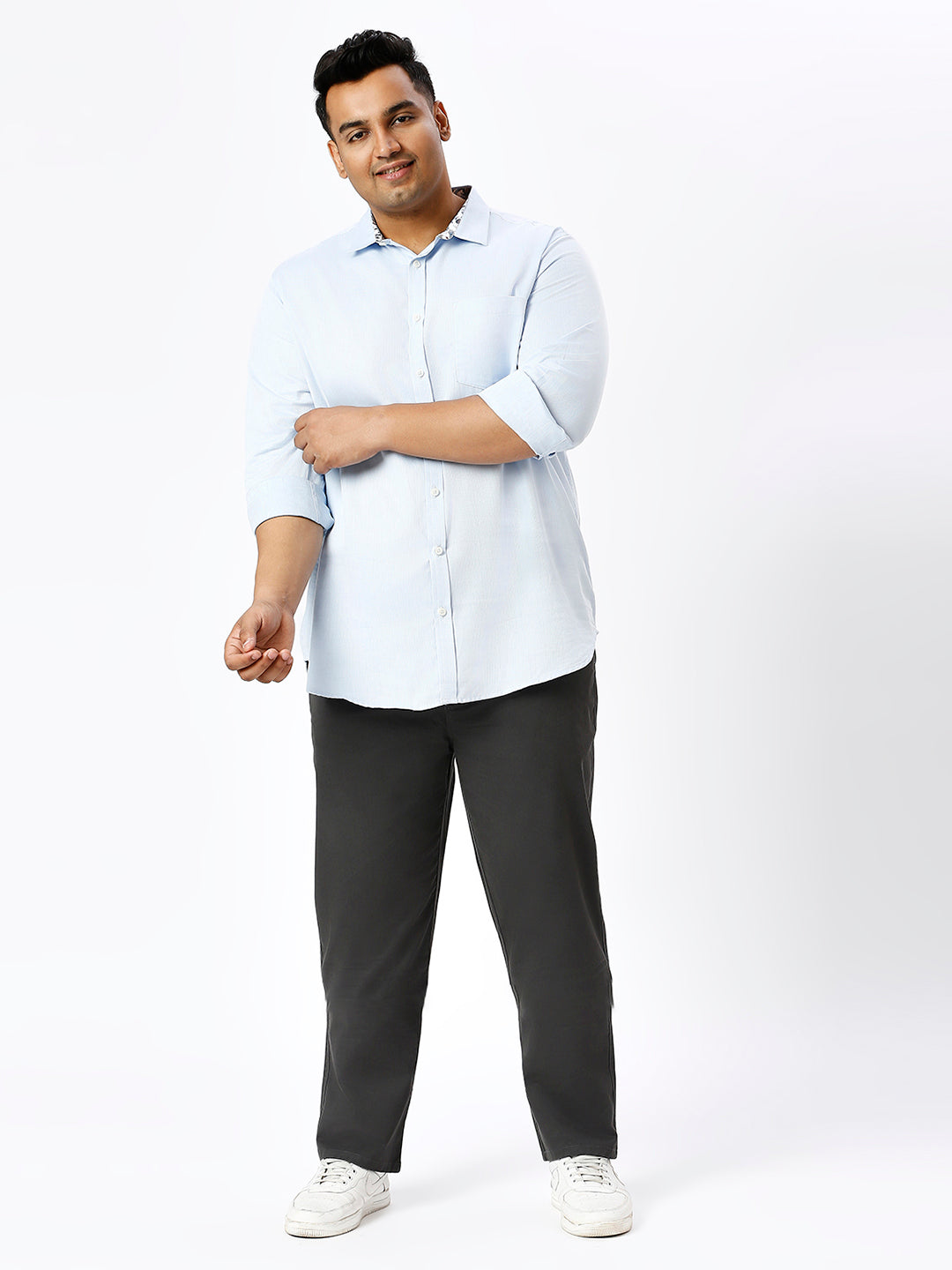 Men's Plus Size Stretchable Formal Trousers Regular Fit Smart Casual Office Pants ZU403