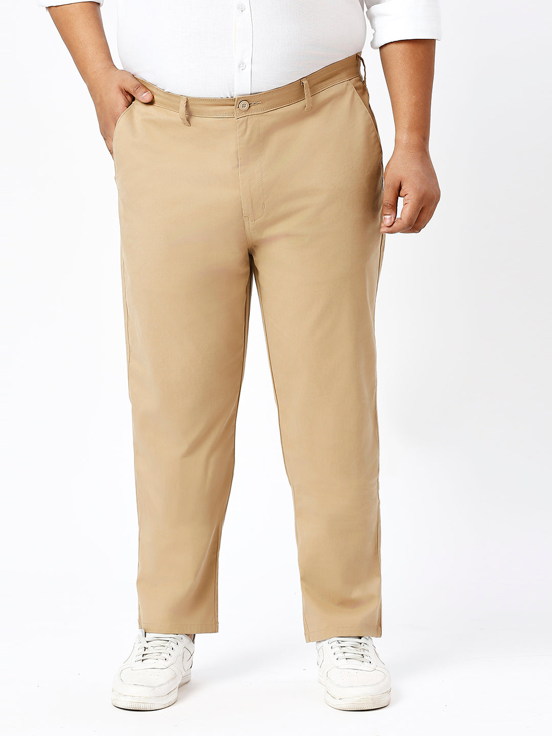 Men's Plus Size Stretchable Formal Trousers Regular Fit Smart Casual Office Pants ZU404