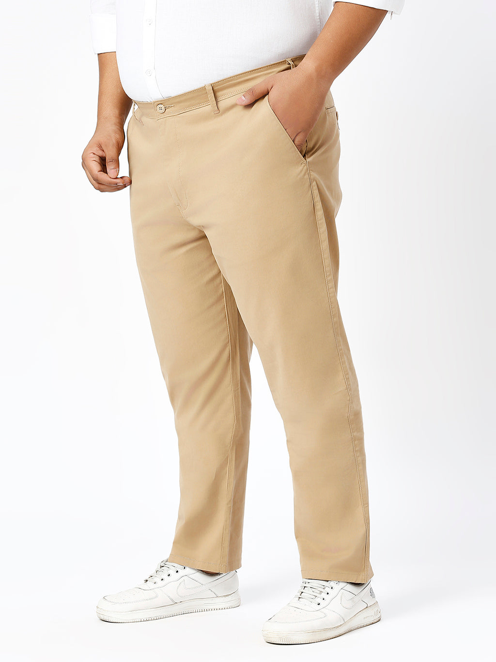 Men's Plus Size Stretchable Formal Trousers Regular Fit Smart Casual Office Pants ZU404