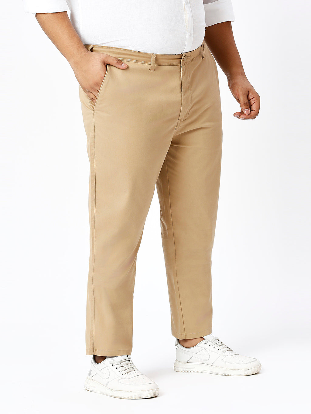 Men's Plus Size Stretchable Formal Trousers Regular Fit Smart Casual Office Pants ZU404