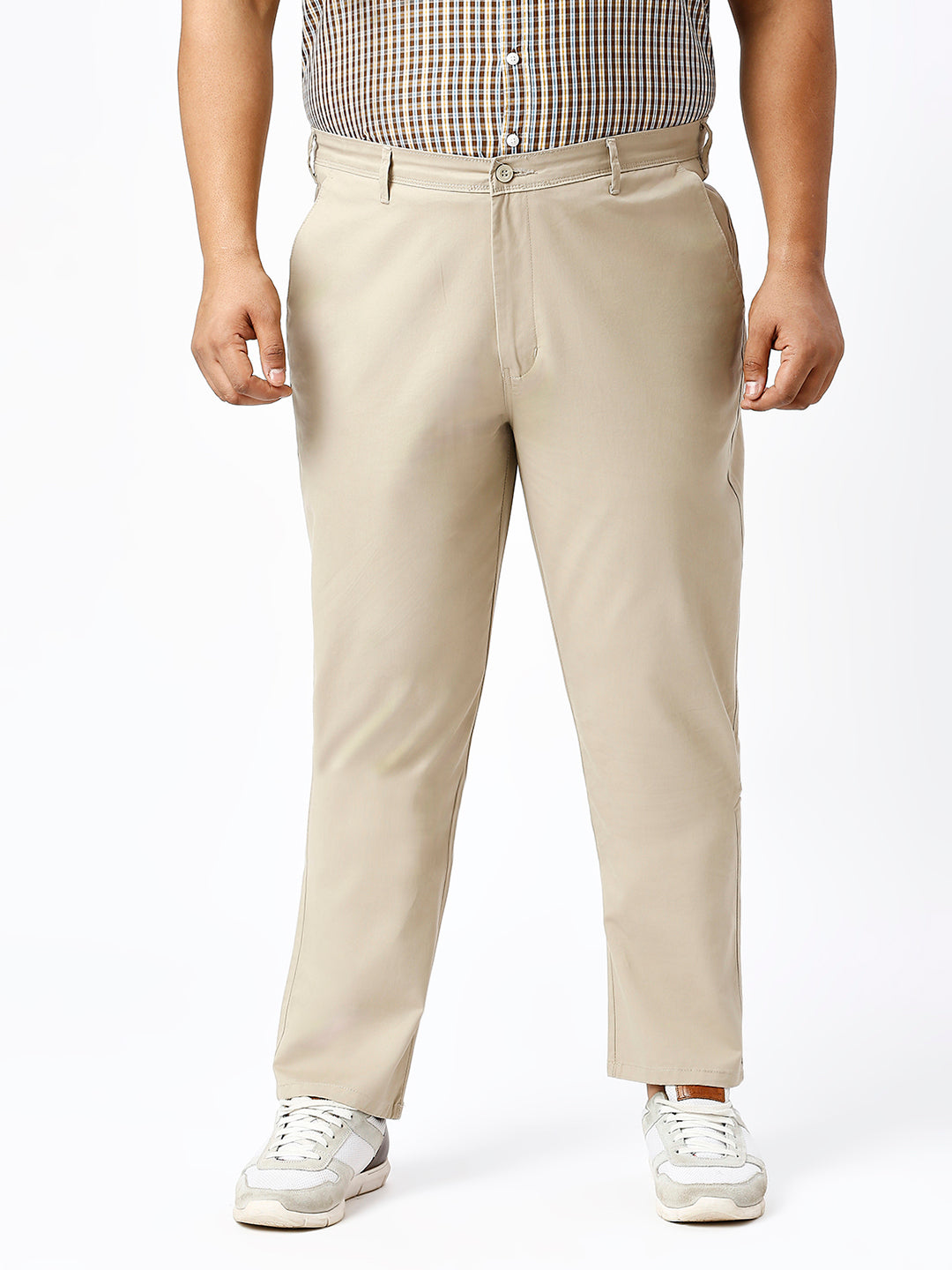 Men's Plus Size Stretchable Formal Trousers Regular Fit Smart Casual Office Pants ZU405