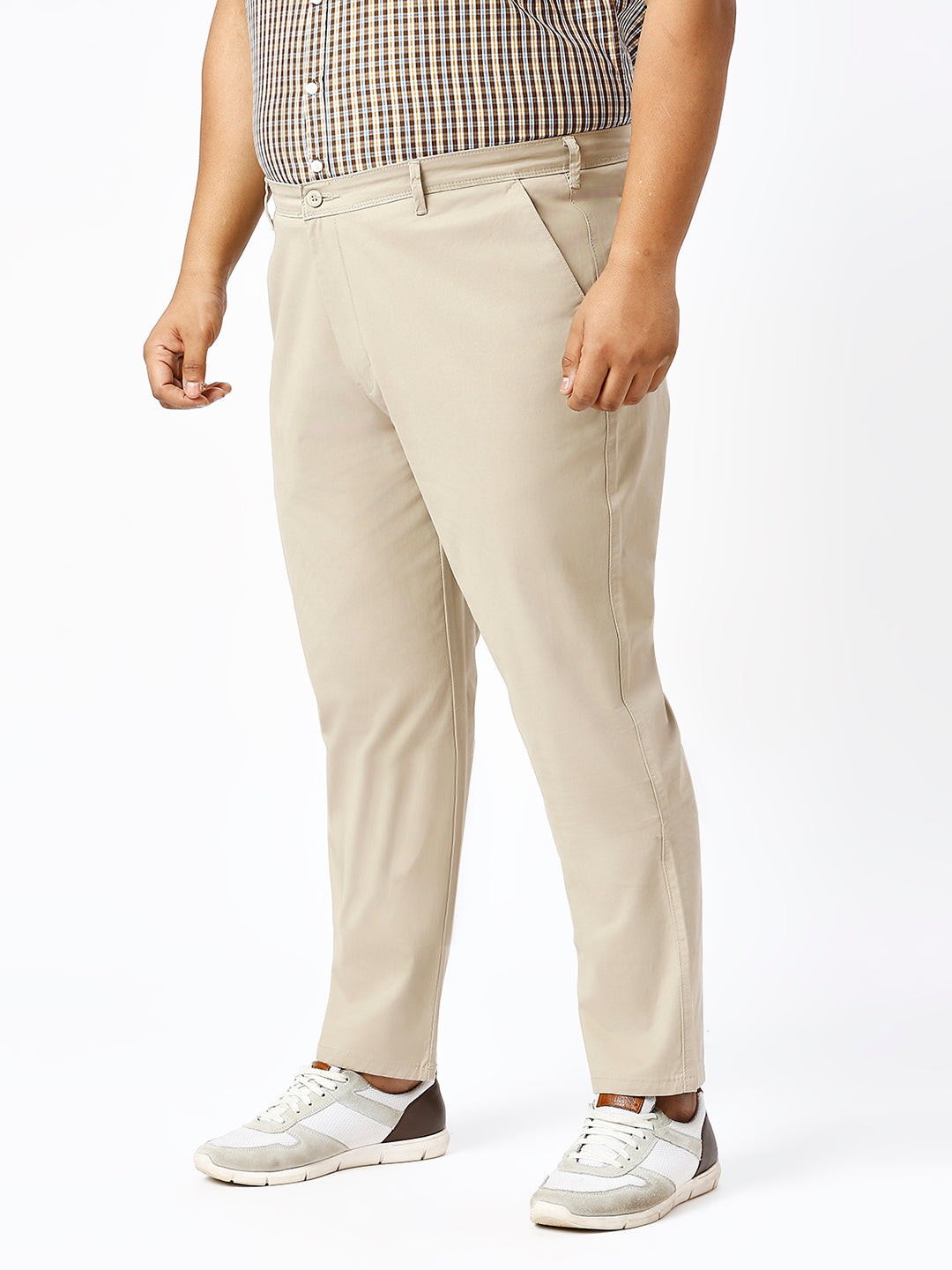 Men's Plus Size Stretchable Formal Trousers Regular Fit Smart Casual Office Pants ZU405