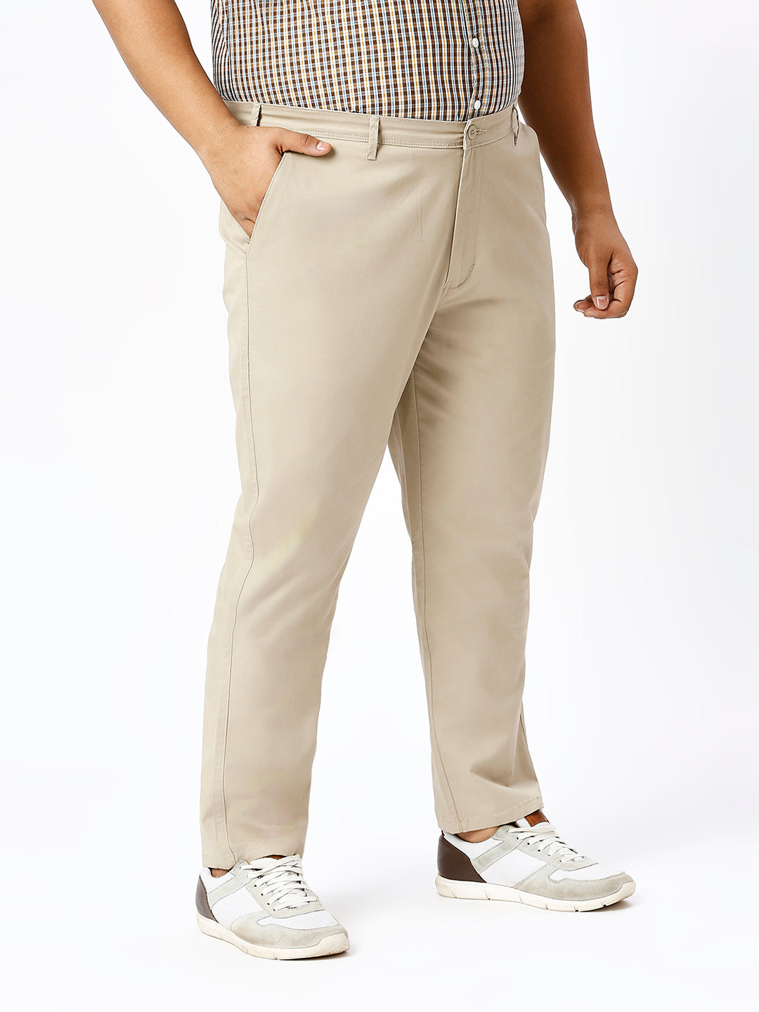 Men's Plus Size Stretchable Formal Trousers Regular Fit Smart Casual Office Pants ZU405