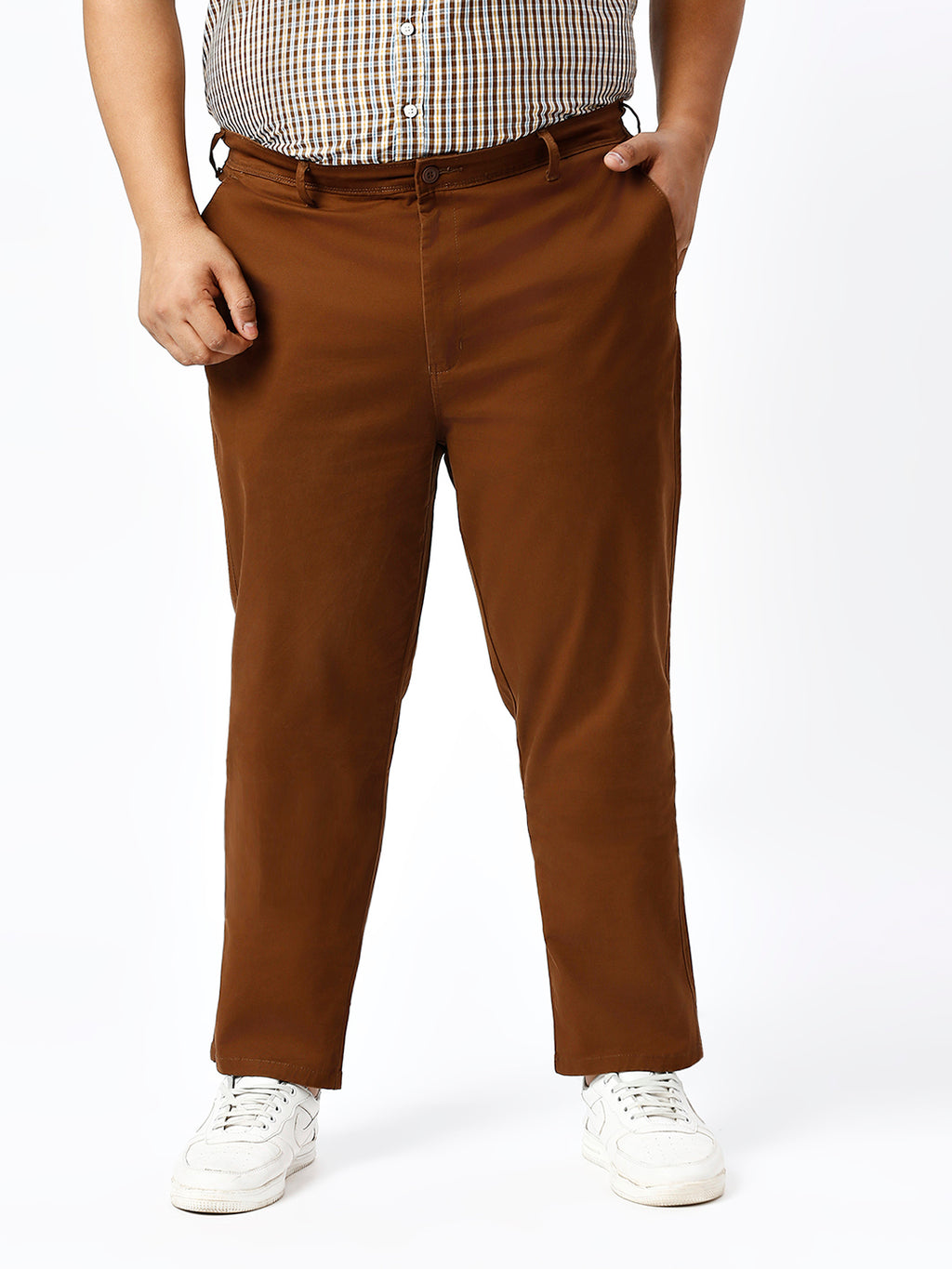 Men's Plus Size Stretchable Formal Trousers Regular Fit Smart Casual Office Pants ZU406