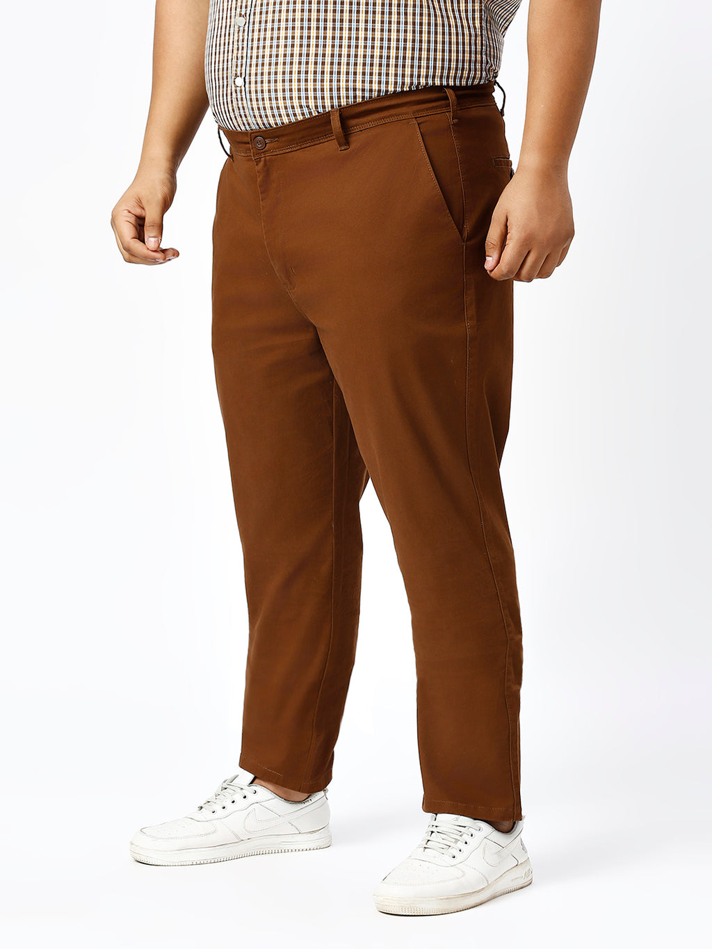 Men's Plus Size Stretchable Formal Trousers Regular Fit Smart Casual Office Pants ZU406