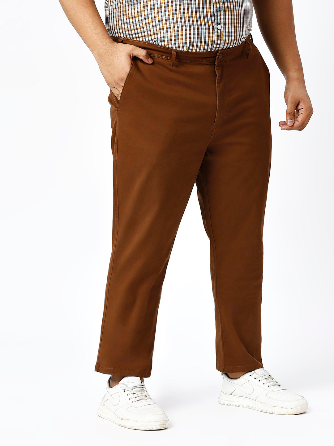 Men's Plus Size Stretchable Formal Trousers Regular Fit Smart Casual Office Pants ZU406