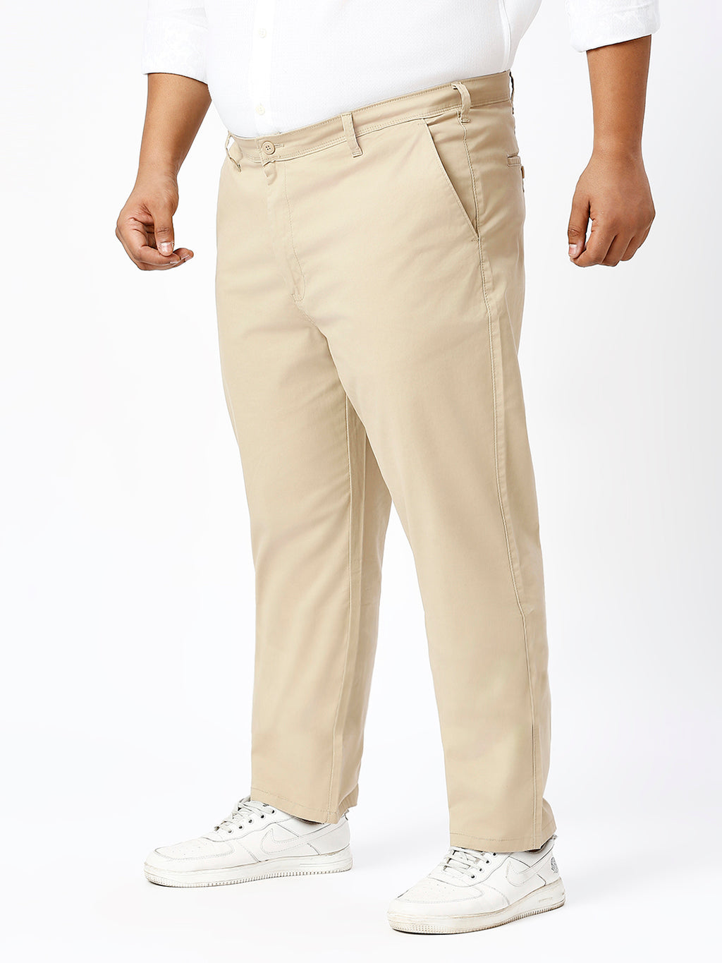 Men's Plus Size Stretchable Formal Trousers Regular Fit Smart Casual Office Pants ZU407