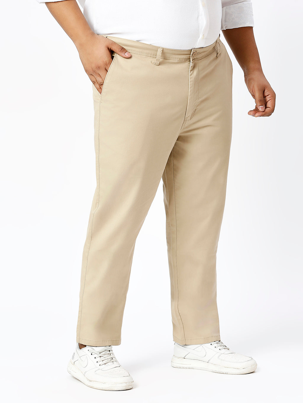 Men's Plus Size Stretchable Formal Trousers Regular Fit Smart Casual Office Pants ZU407