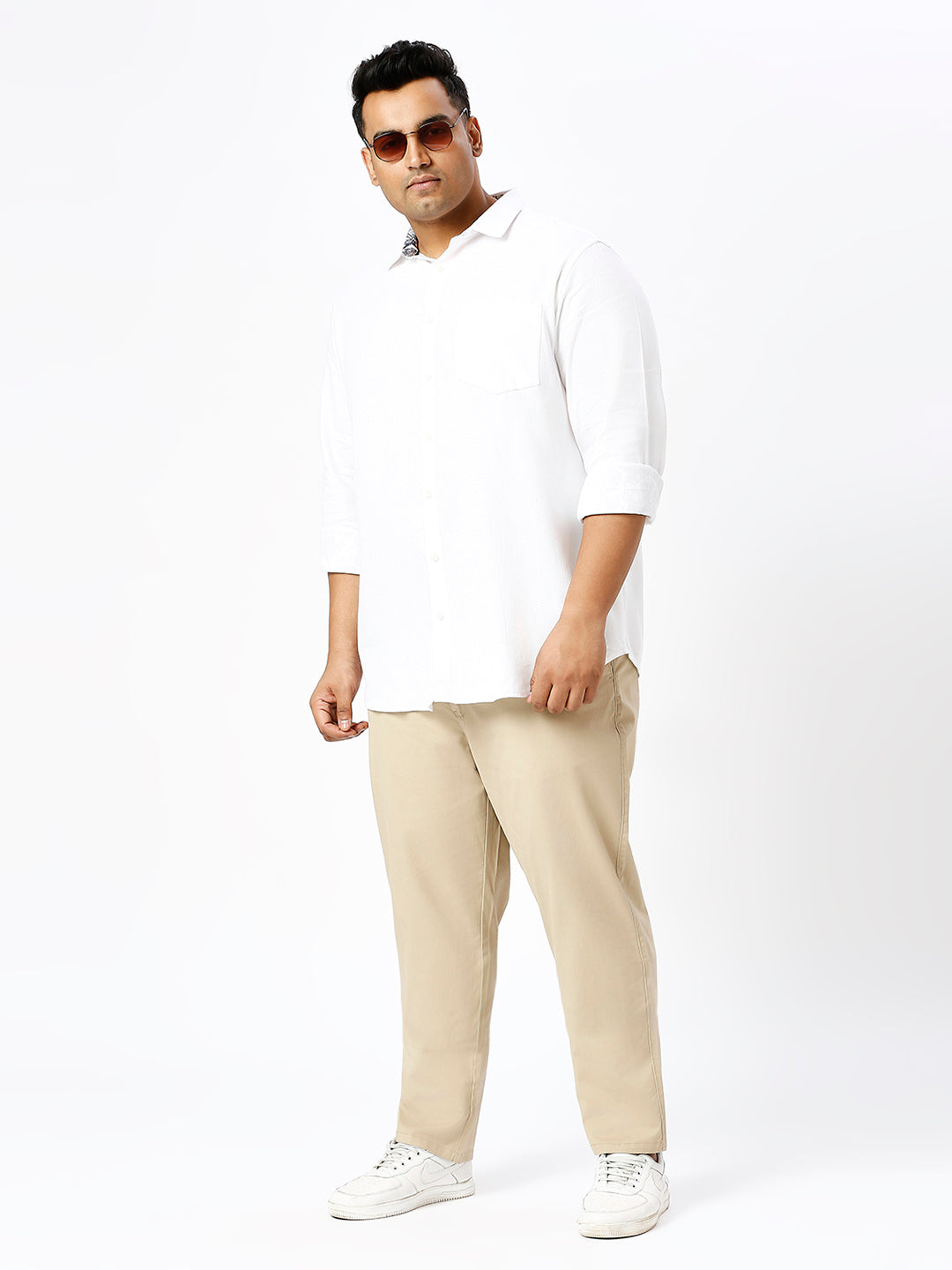 Men's Plus Size Stretchable Formal Trousers Regular Fit Smart Casual Office Pants ZU407