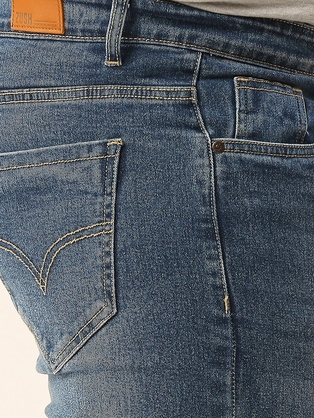 ZUSH Men Plus Size Mid Rise Clean Look  Stretchable Jeans ZU550
