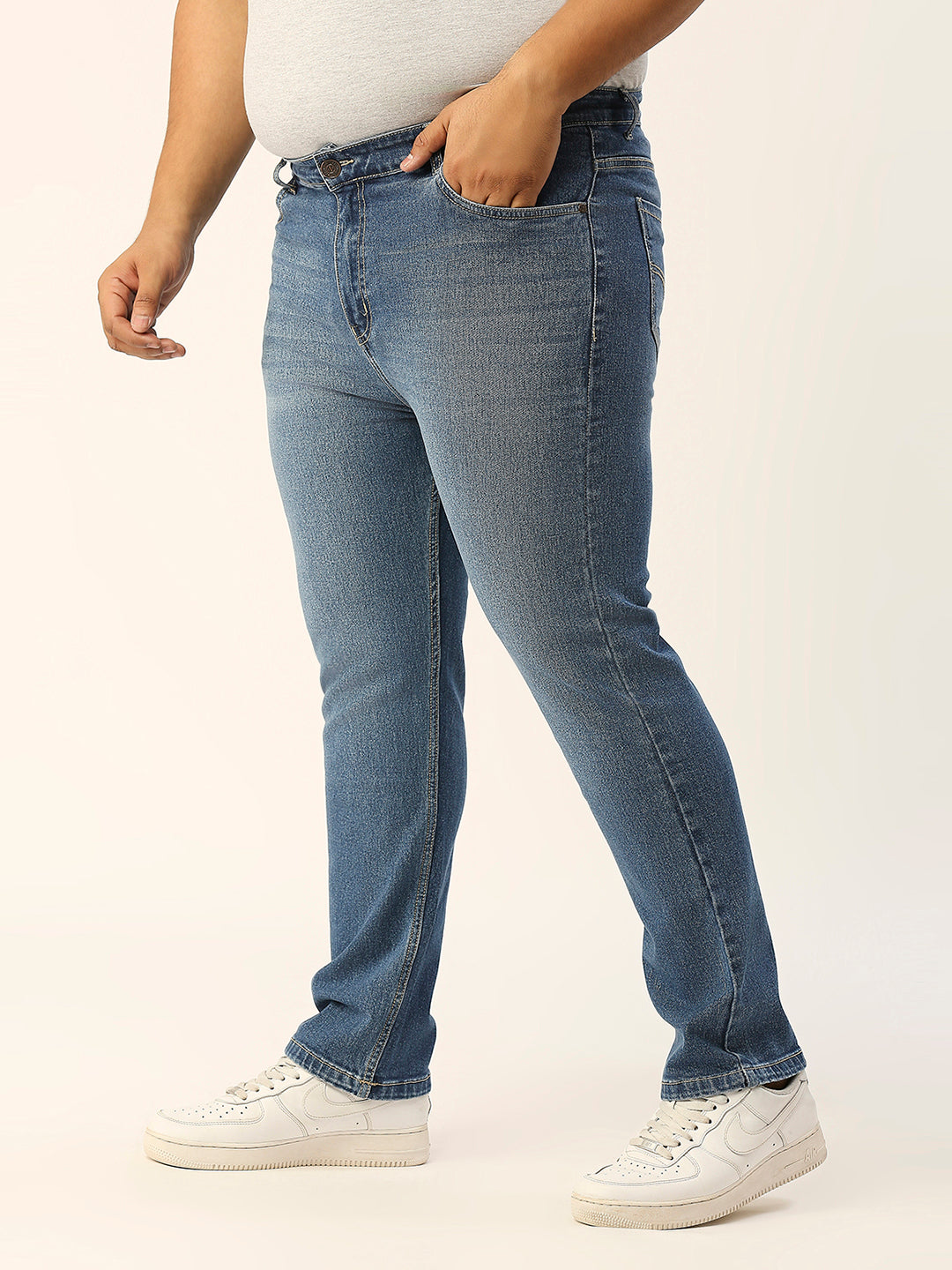 ZUSH Men Plus Size Mid Rise Clean Look  Stretchable Jeans ZU550