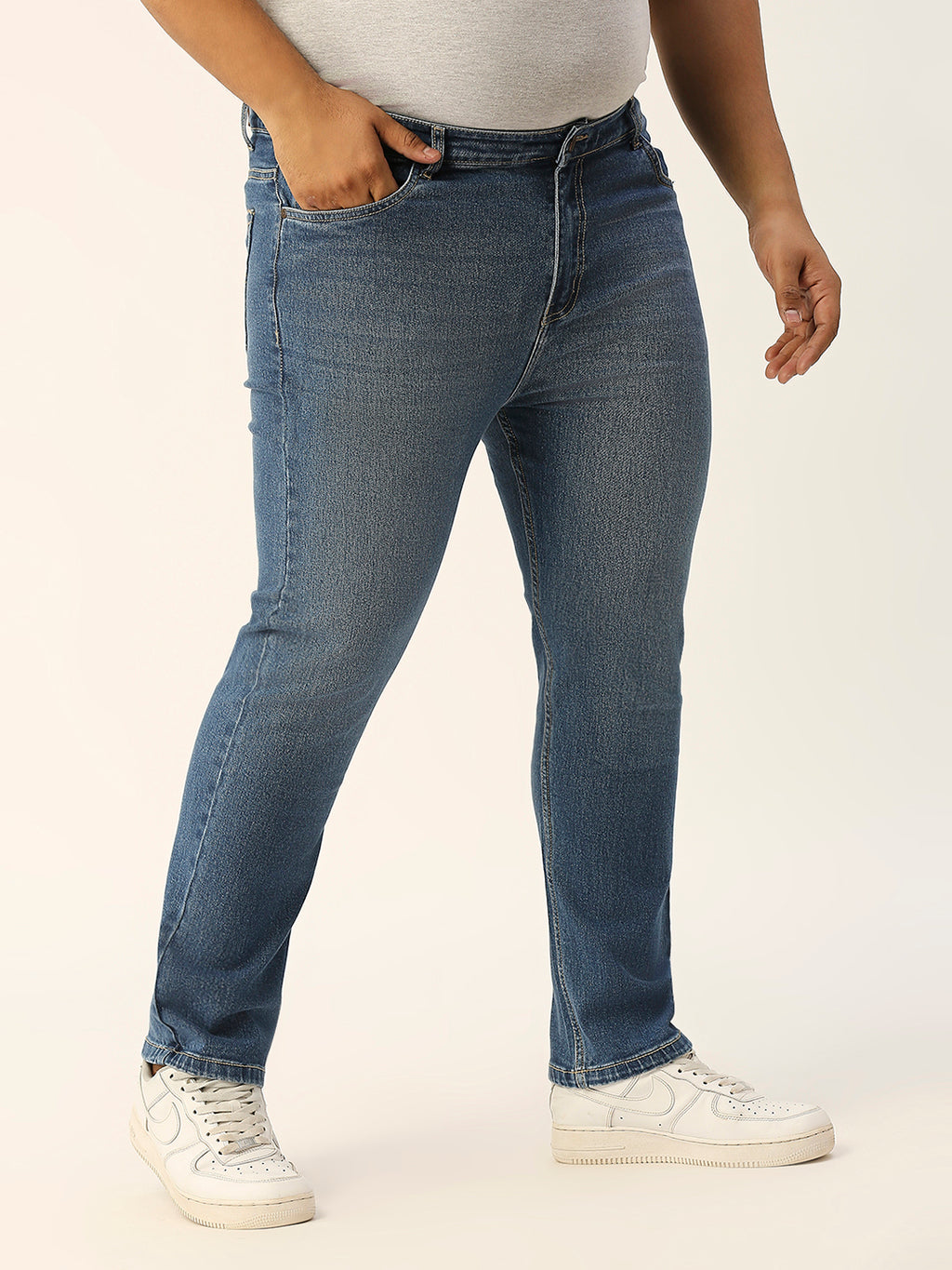 ZUSH Men Plus Size Mid Rise Clean Look  Stretchable Jeans ZU550