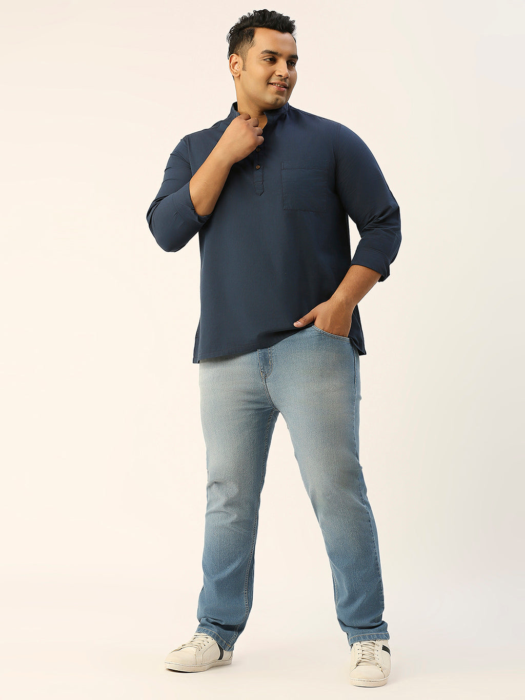 ZUSH Men Plus Size Mid Rise Clean Look  Stretchable Jeans ZU551