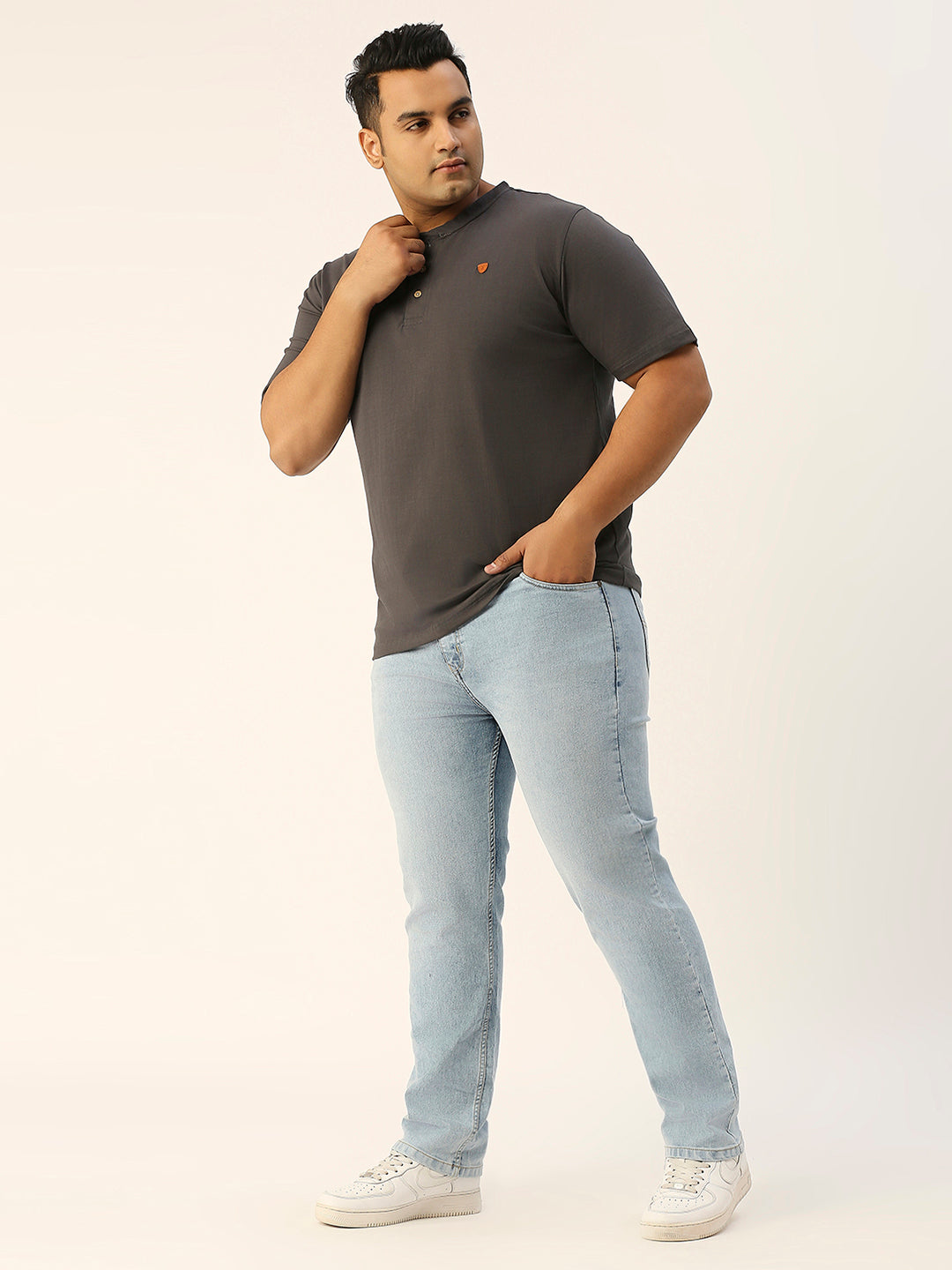 ZUSH Men Plus Size Mid Rise Clean Look  Stretchable Jeans ZU552
